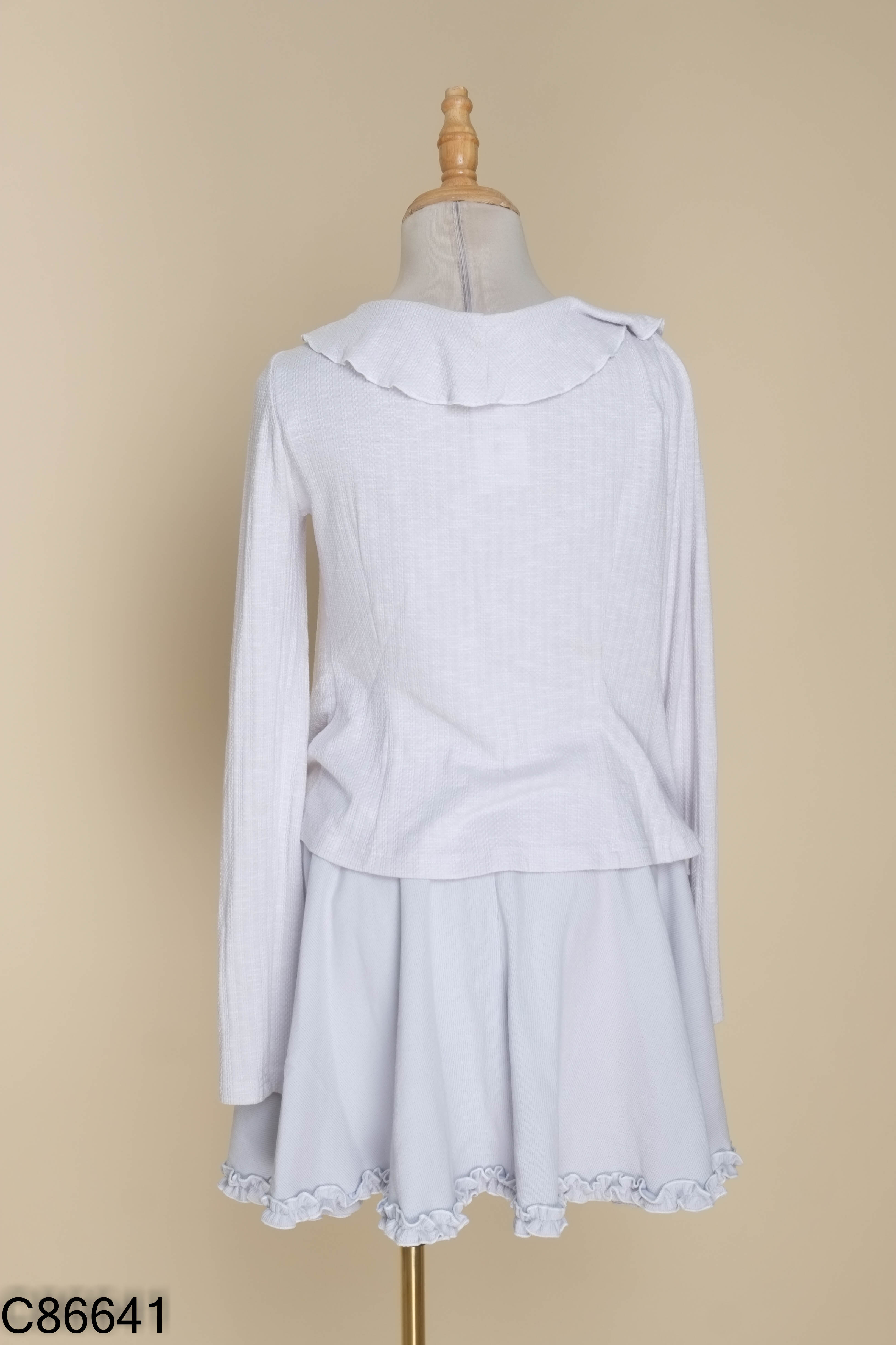 SET váy FLANE xám 2 dây+ áo cardigans