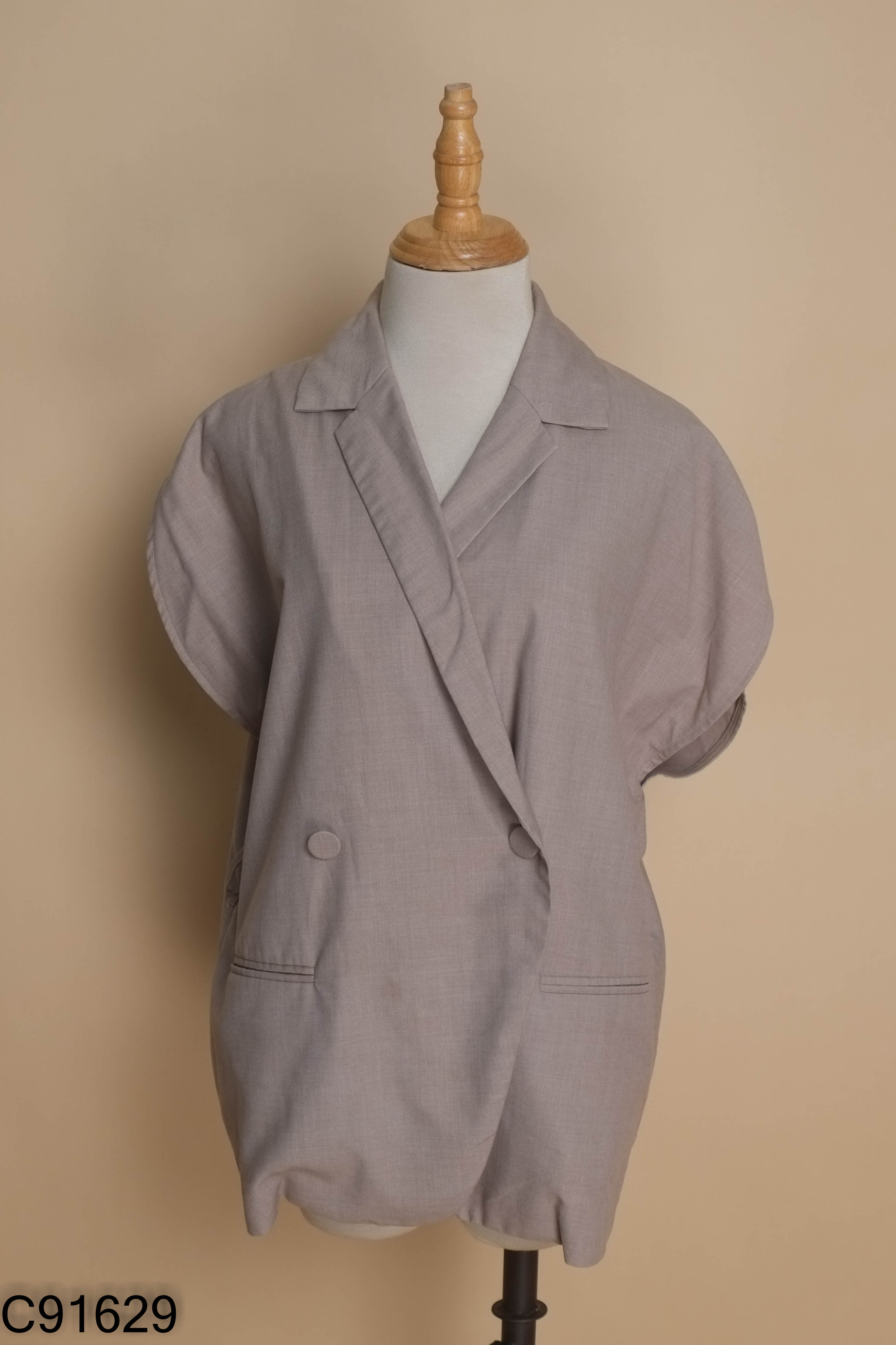 Áo blazer ELISE xám ngắn tay