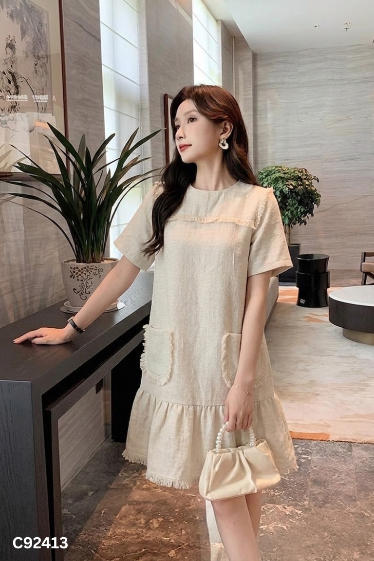 Váy dạ be MINZ đuôi cá