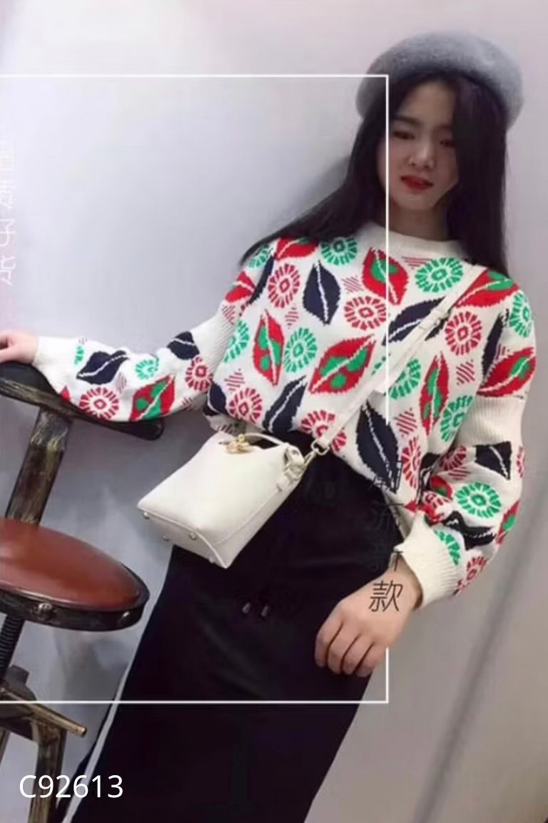 Áo len be họa tiết