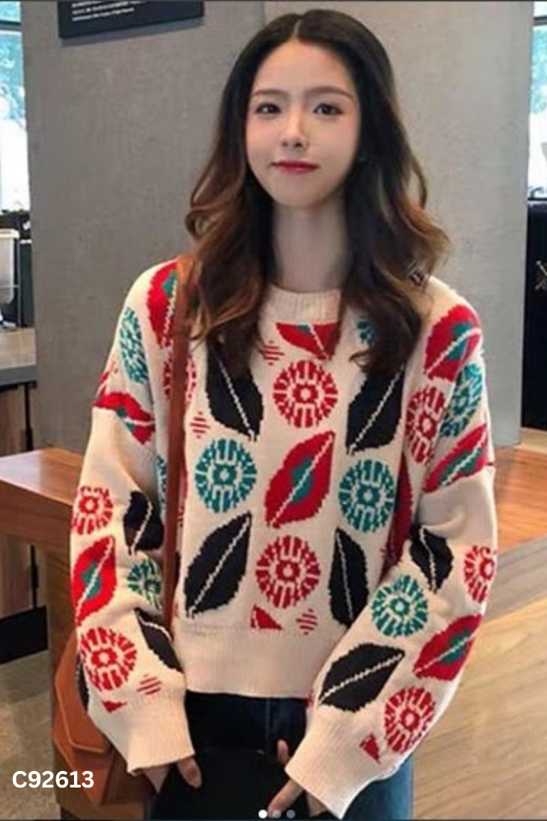 Áo len be họa tiết