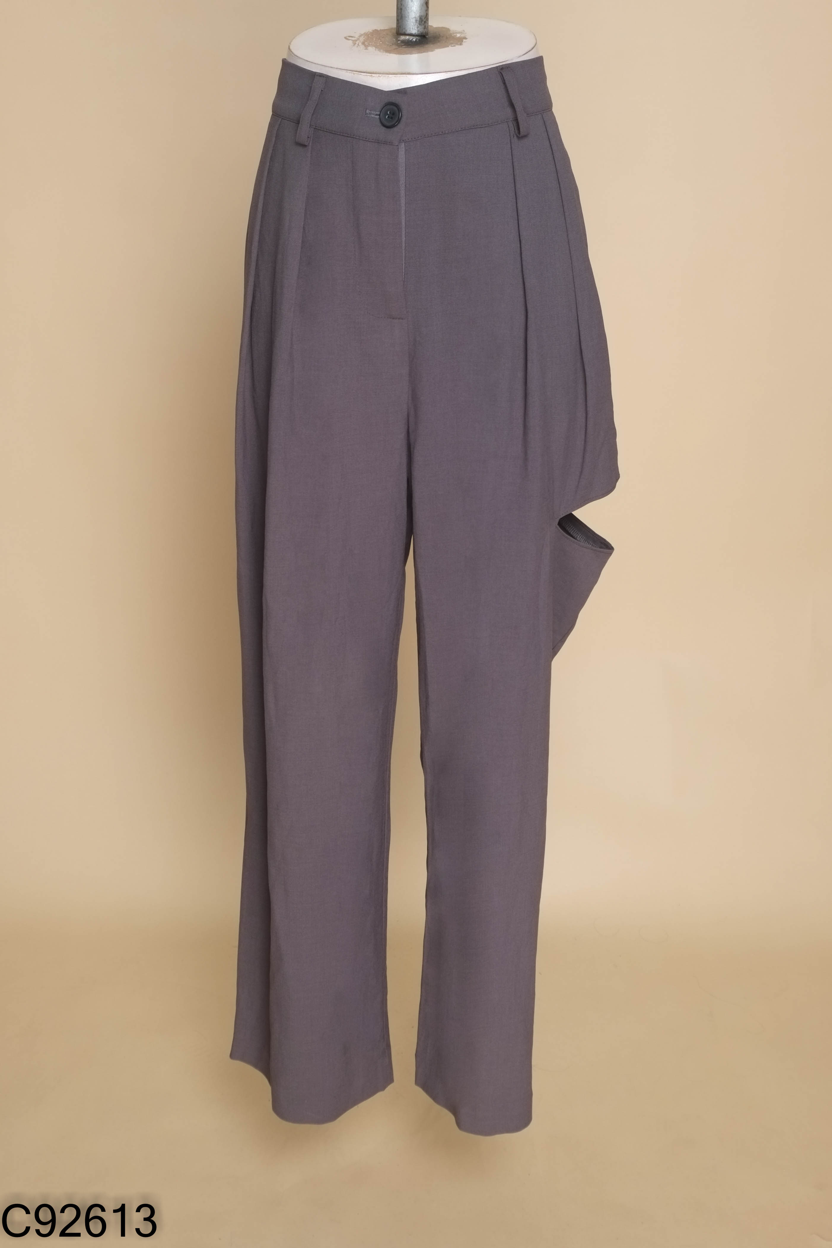 Quần culottes vải xám