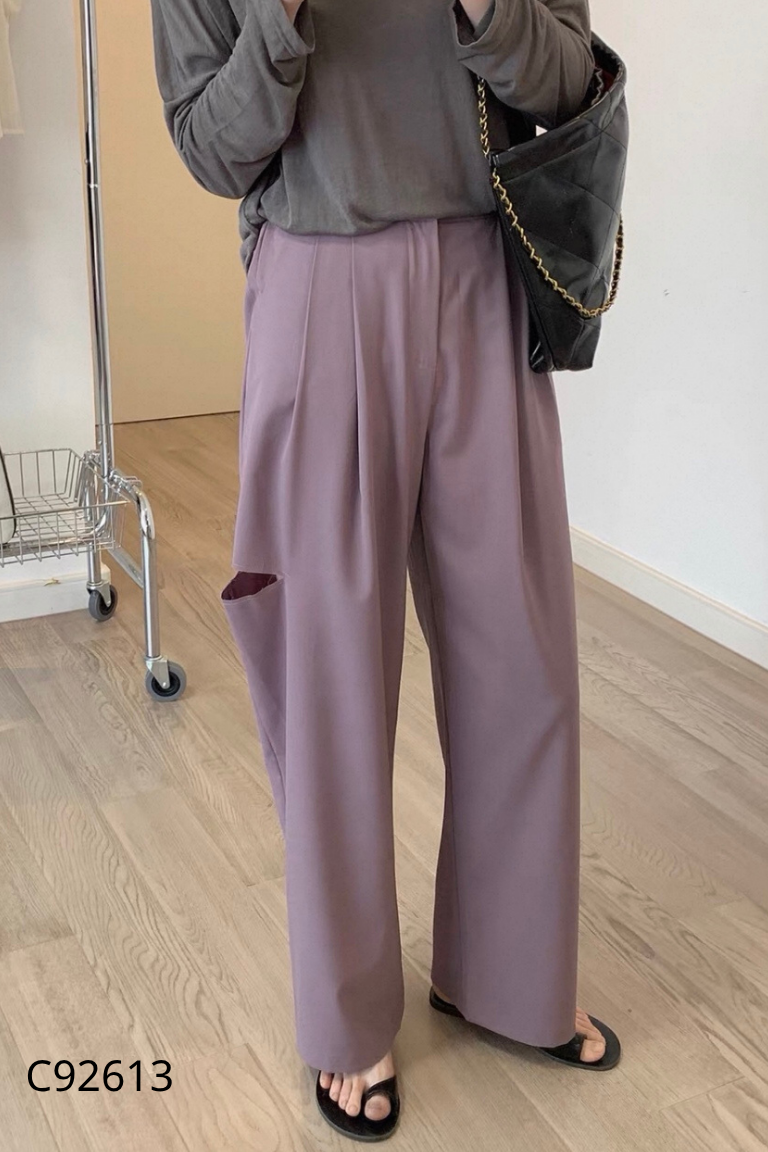 Quần culottes vải xám