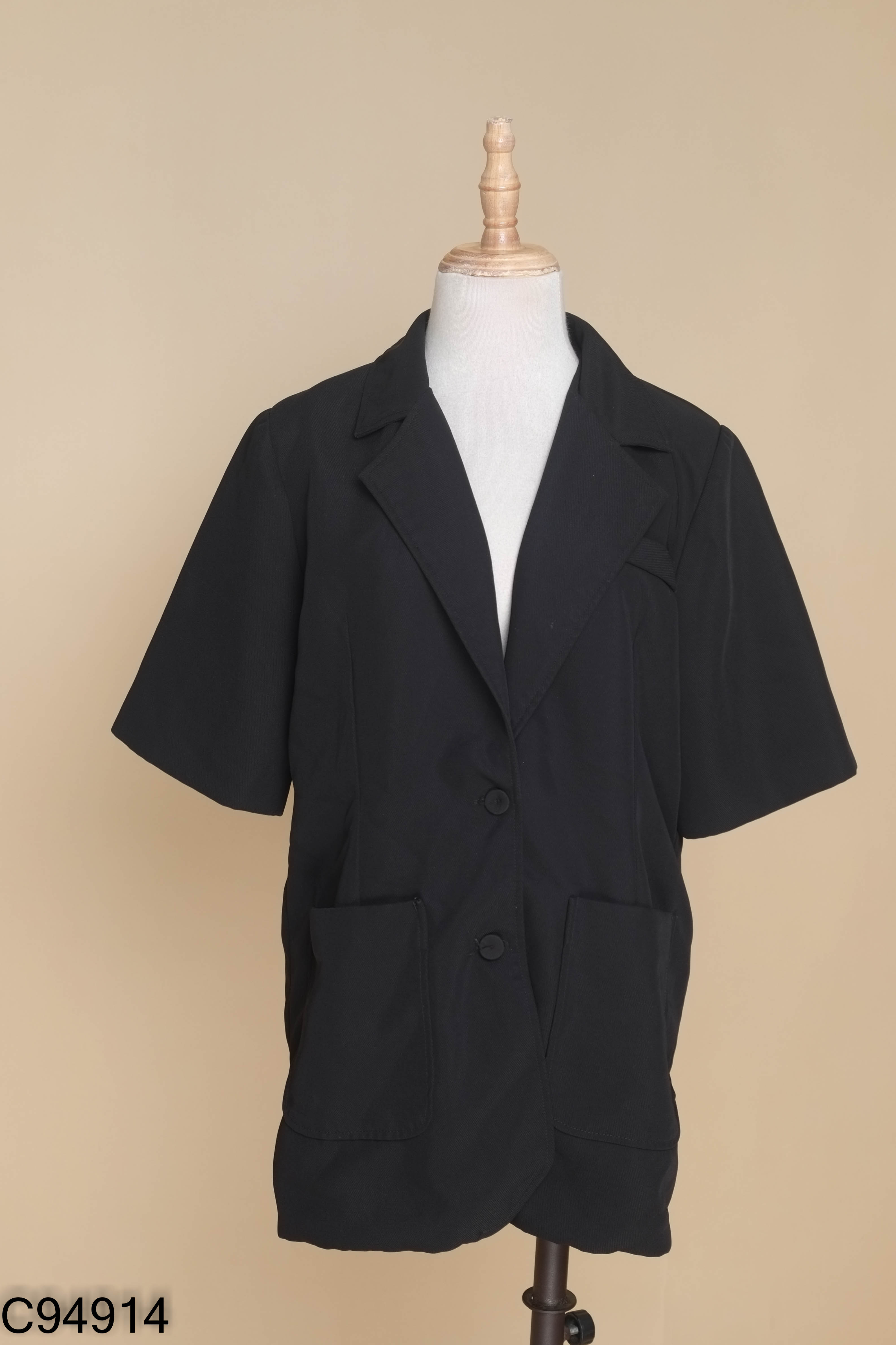 Áo blazer VGU đen ngắn tay