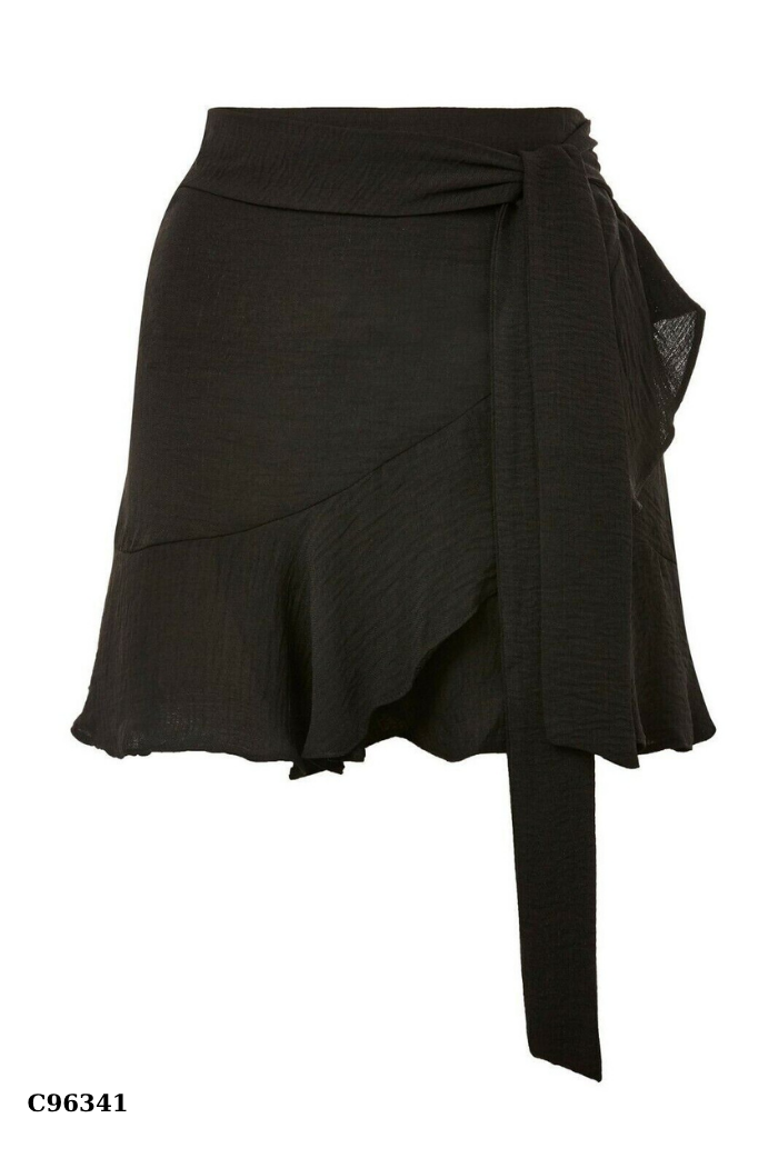 Chân váy TOPSHOP đen bèo buộc vạt