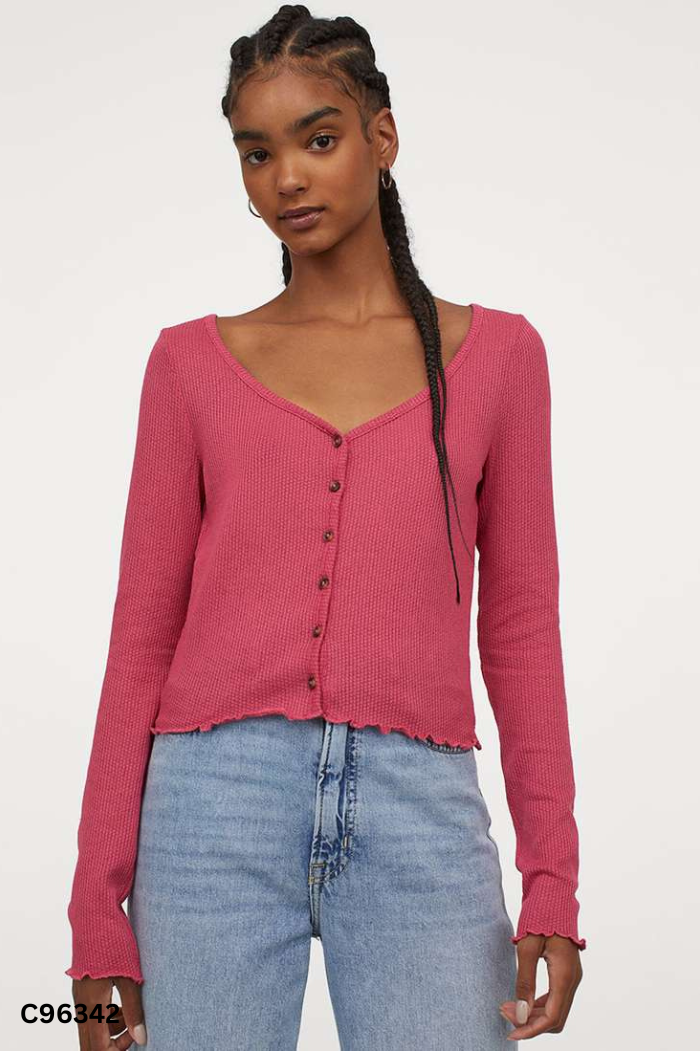 Áo len mỏng HM phối cúc