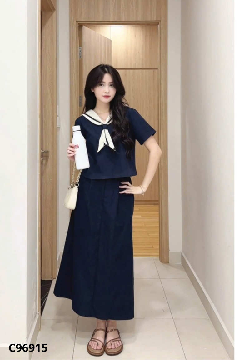 Set Áo đen phối nơ GRACIE design + Chân váy