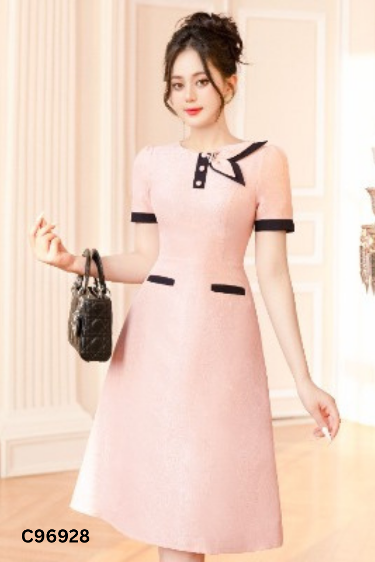 Váy ANIE hồng phối đen