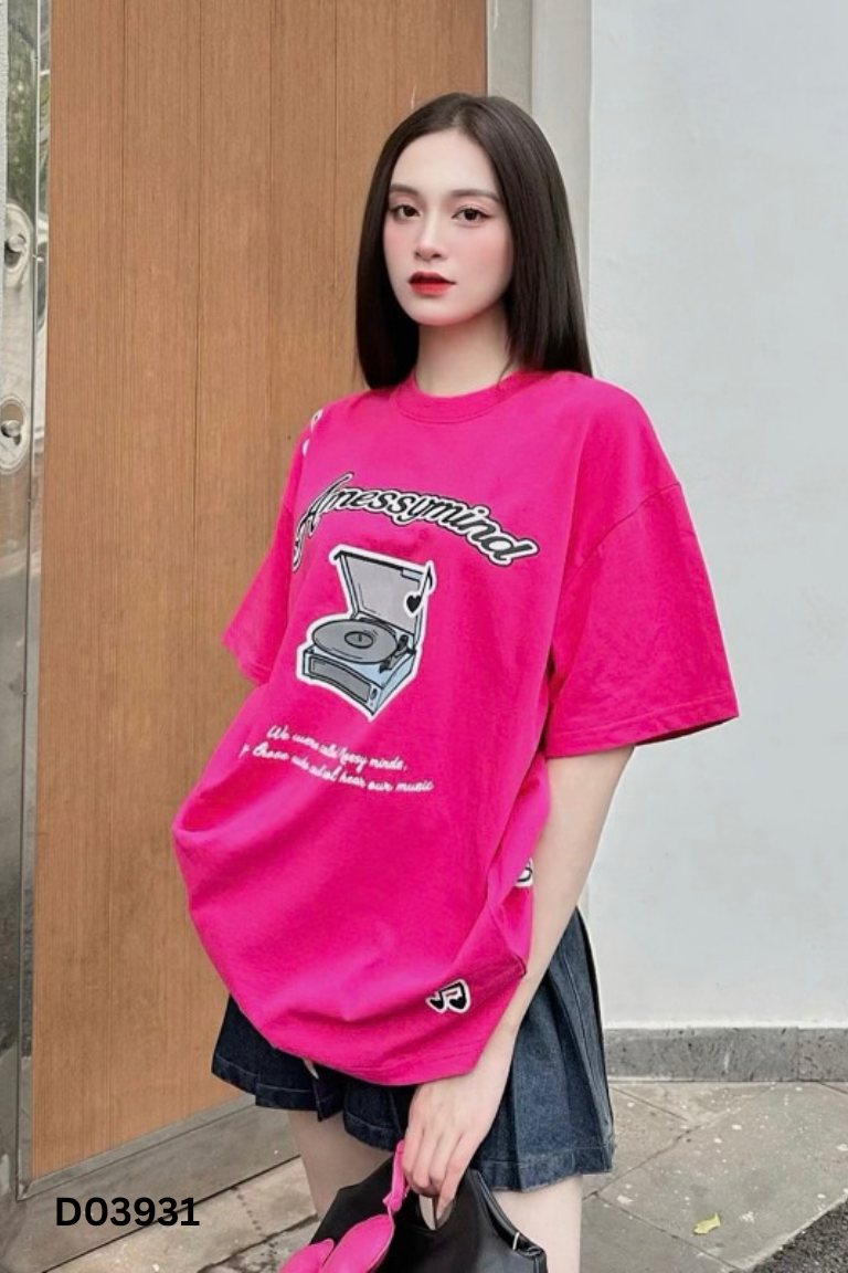 Áo hồng AMESSY MIND in hình