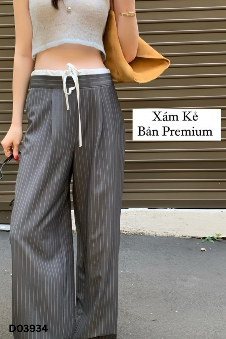 Quần xám BYCAMCAM sọc trắng