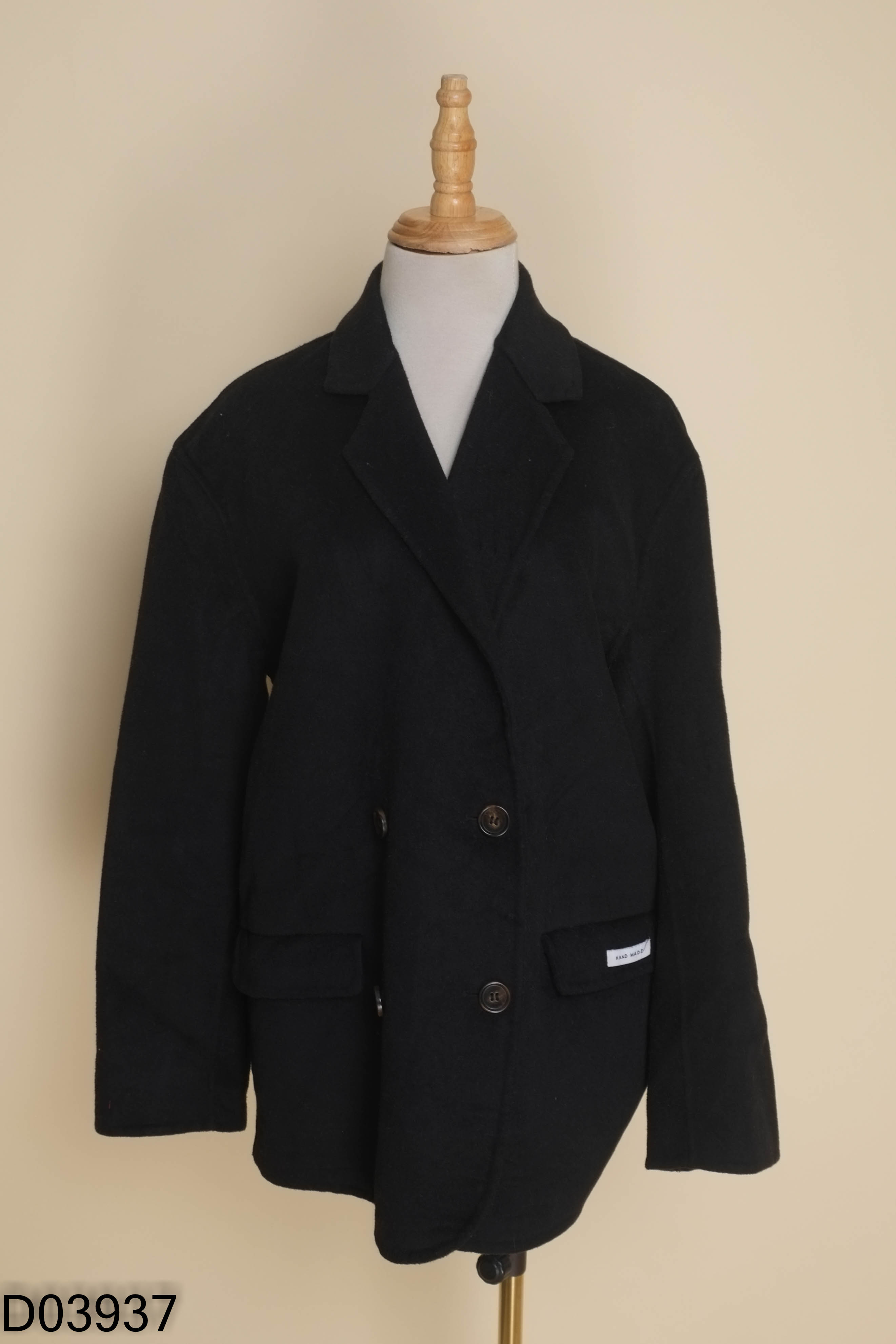 Áo khoác blazer dạ đen trơn
