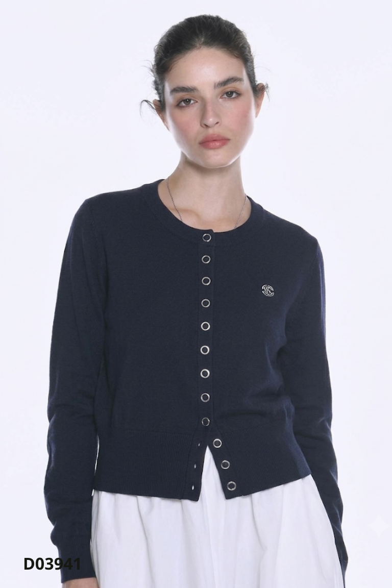 Áo len cardigan xanh than