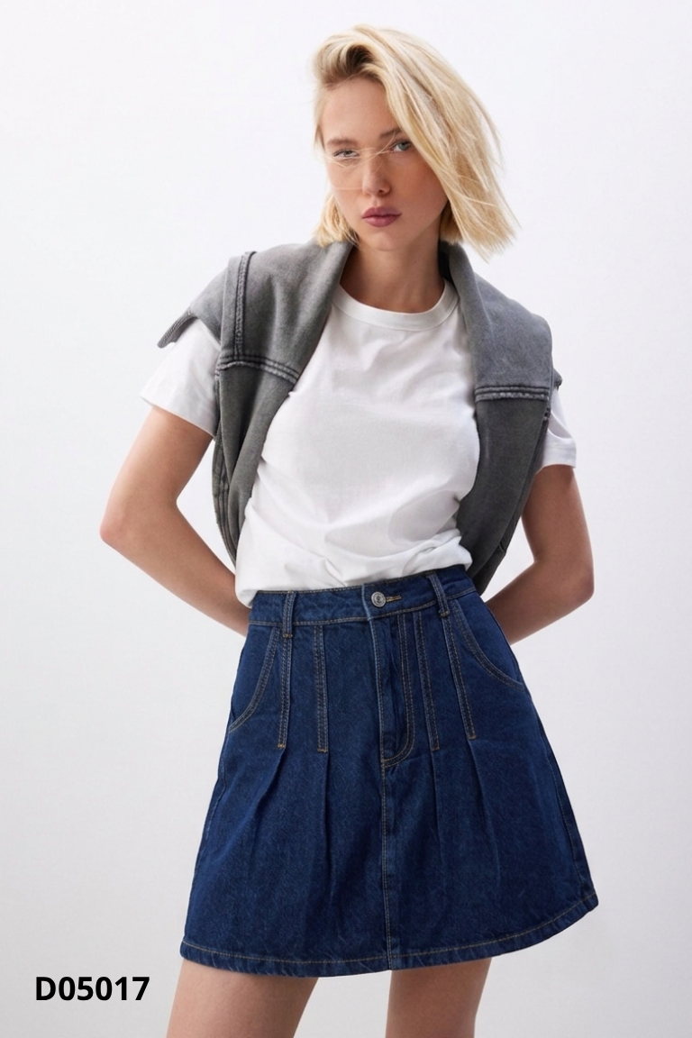 Chân váy STRADIVARIUS jeans xanh