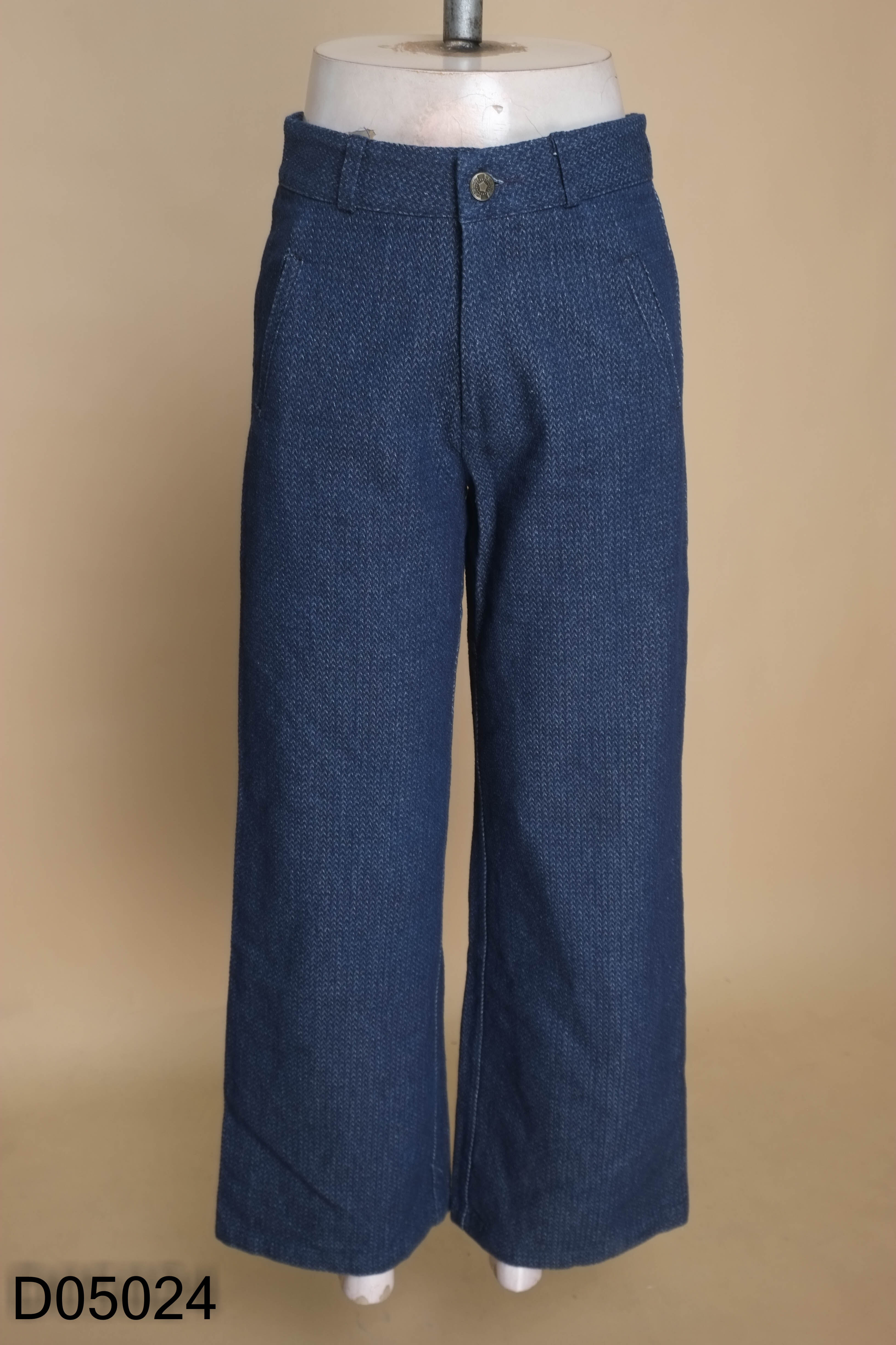 Quần MỊN jeans xanh họa tiết
