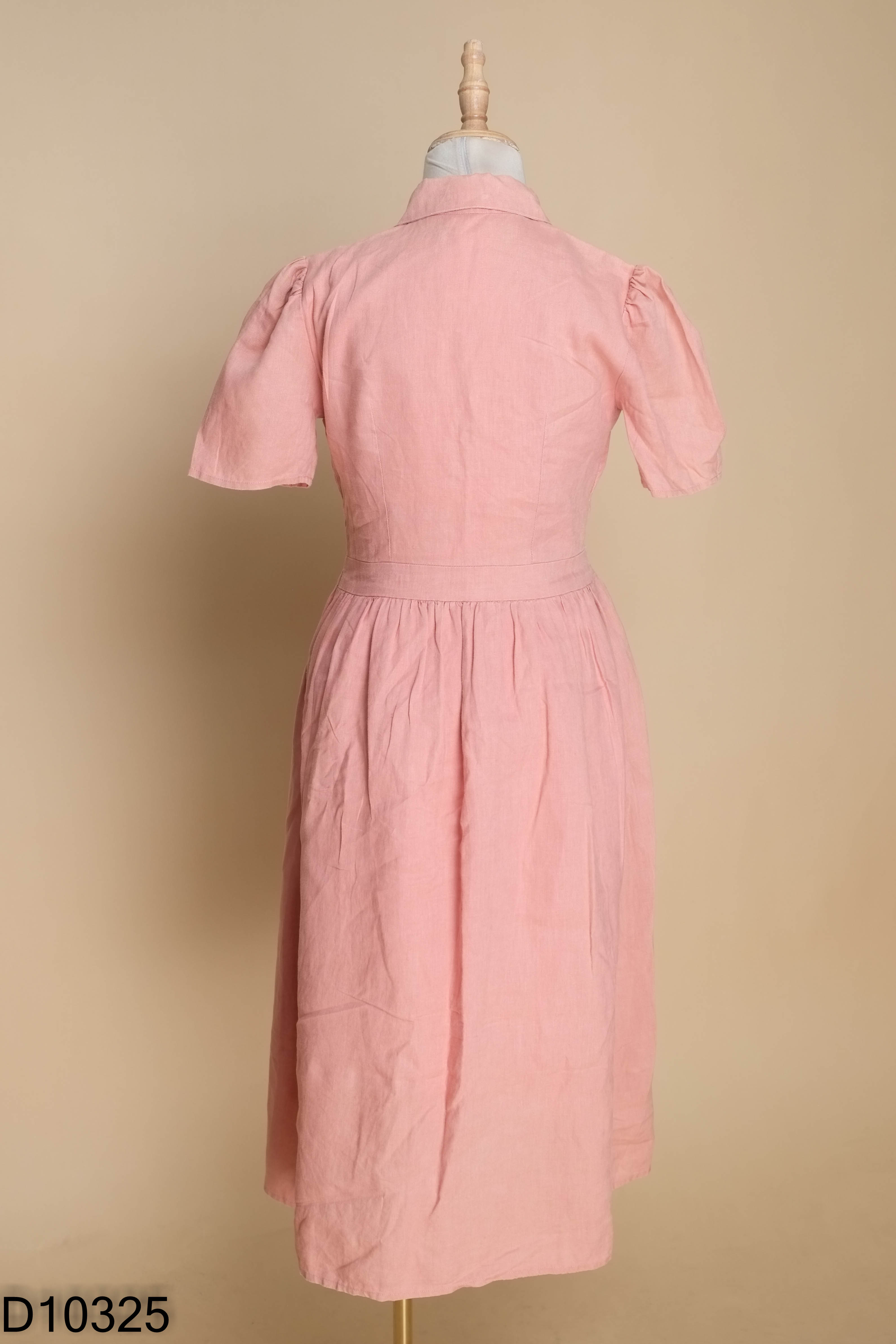 Váy sơ mi linen hồng
