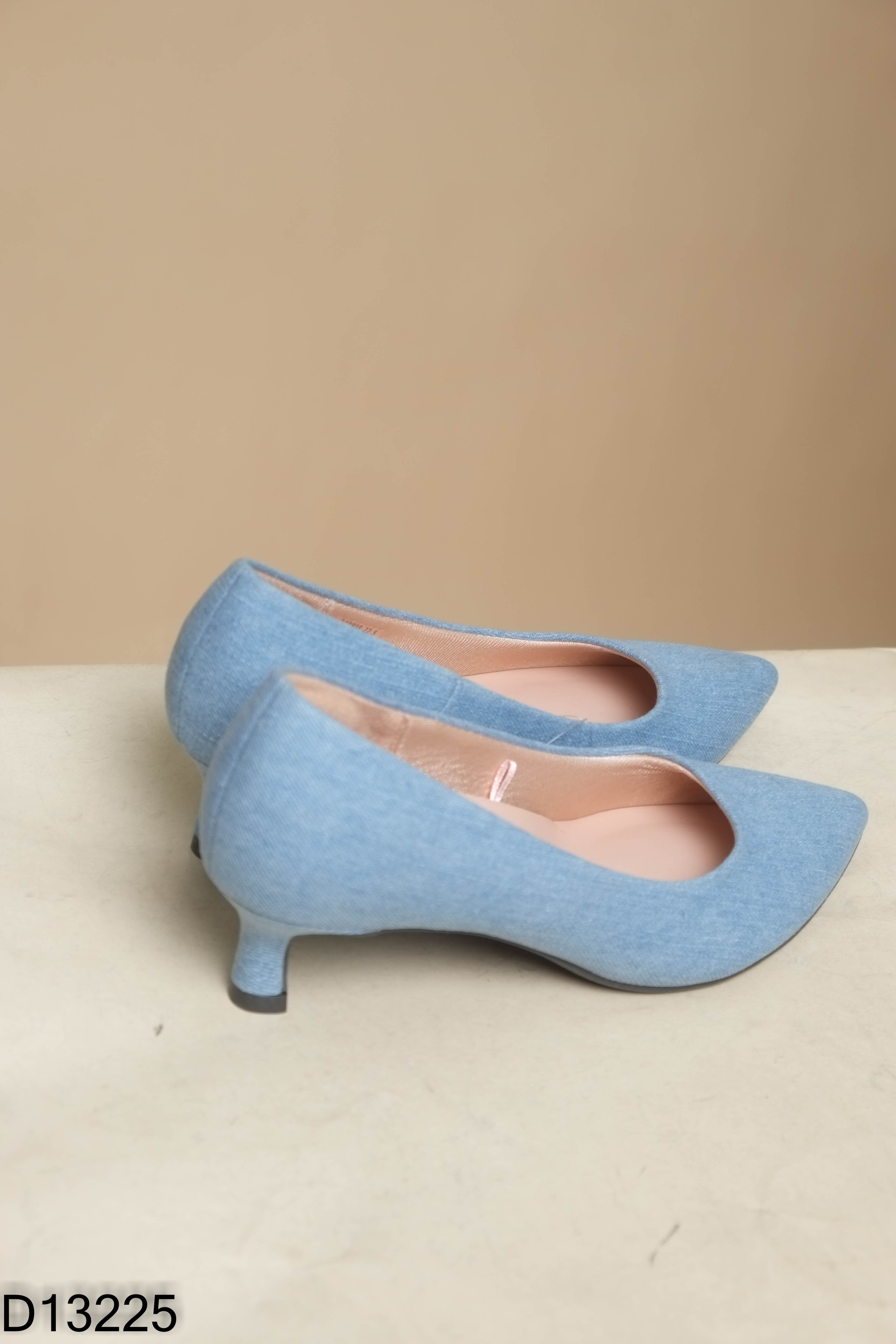 NEWTAG Giày cao gót jeans xanh
