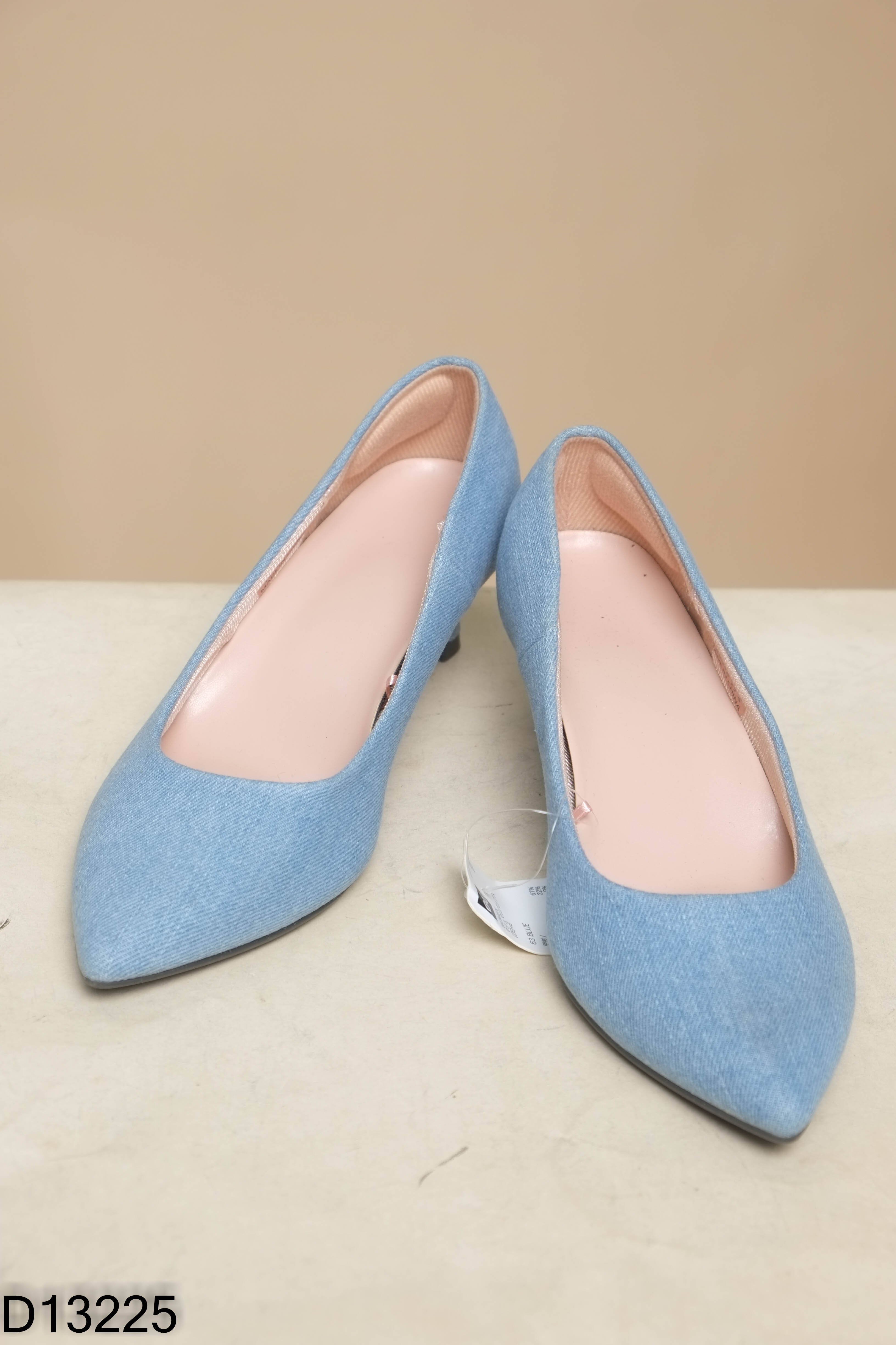 NEWTAG Giày cao gót jeans xanh