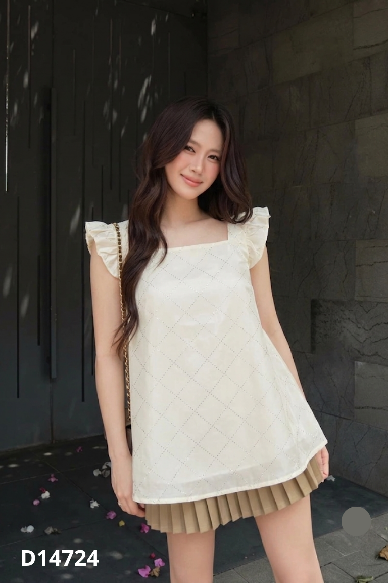 Áo chiffon be đính đá