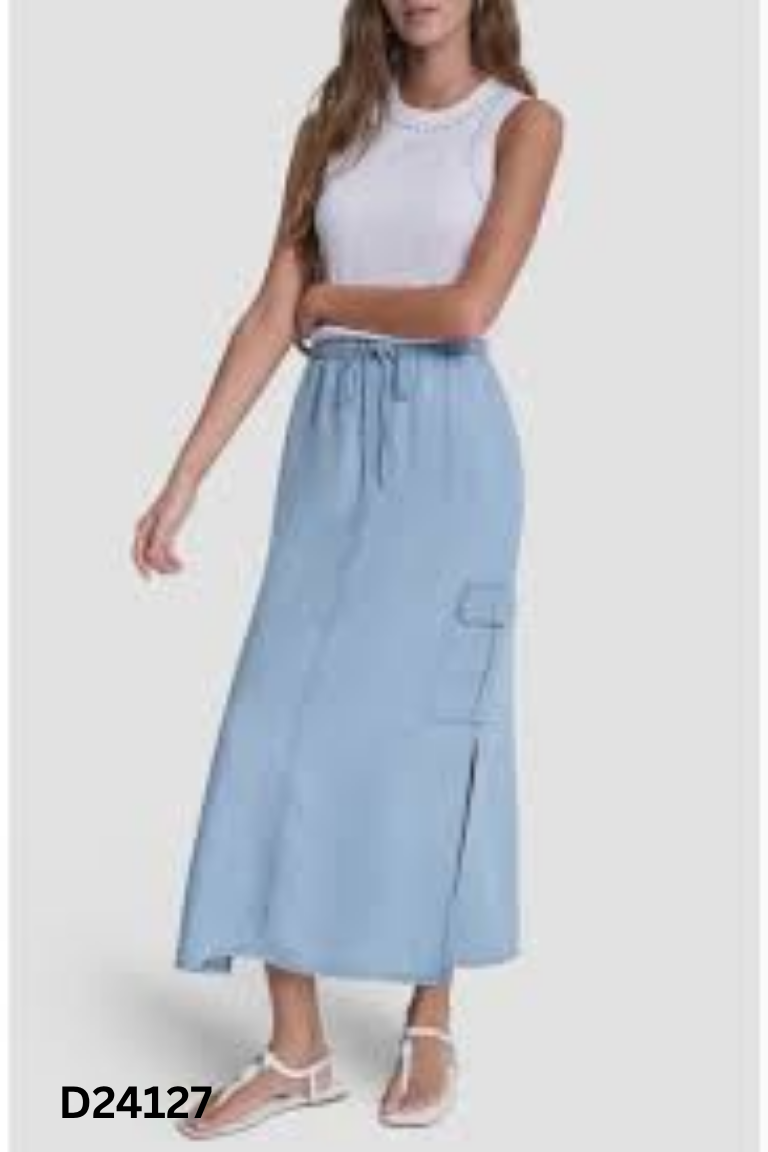 Chân váy DKNY giả jeans xanh