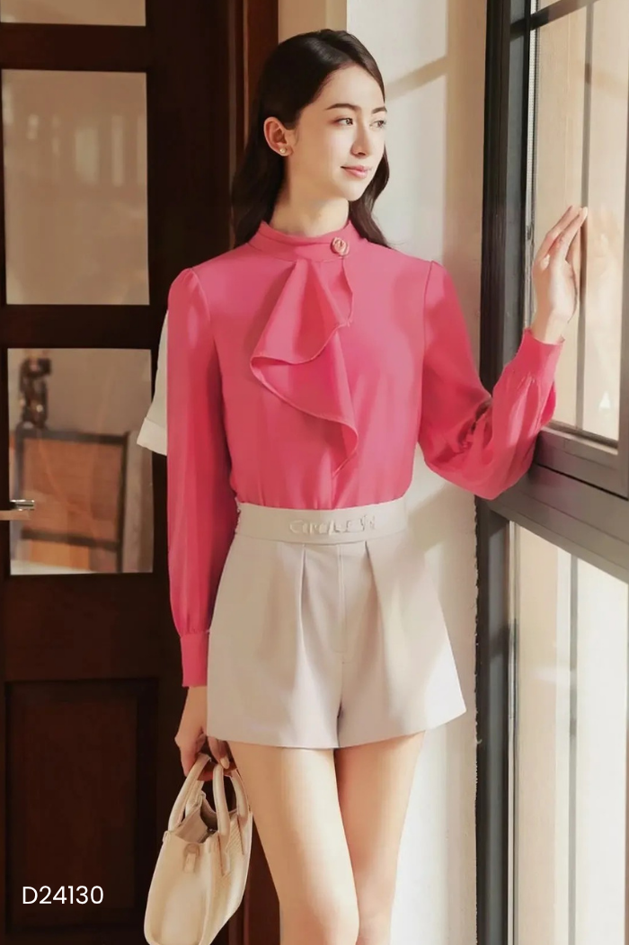 Áo hồng phối bèo