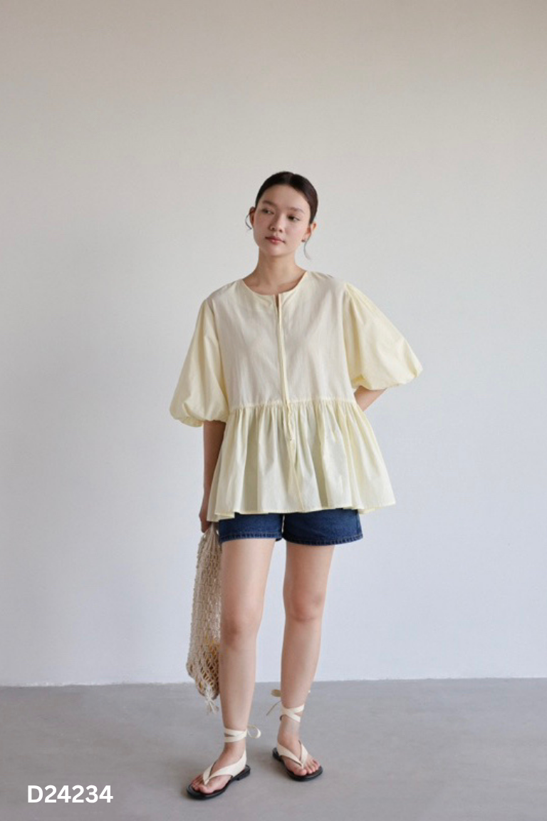 Áo babydoll vàng pastel SOMS