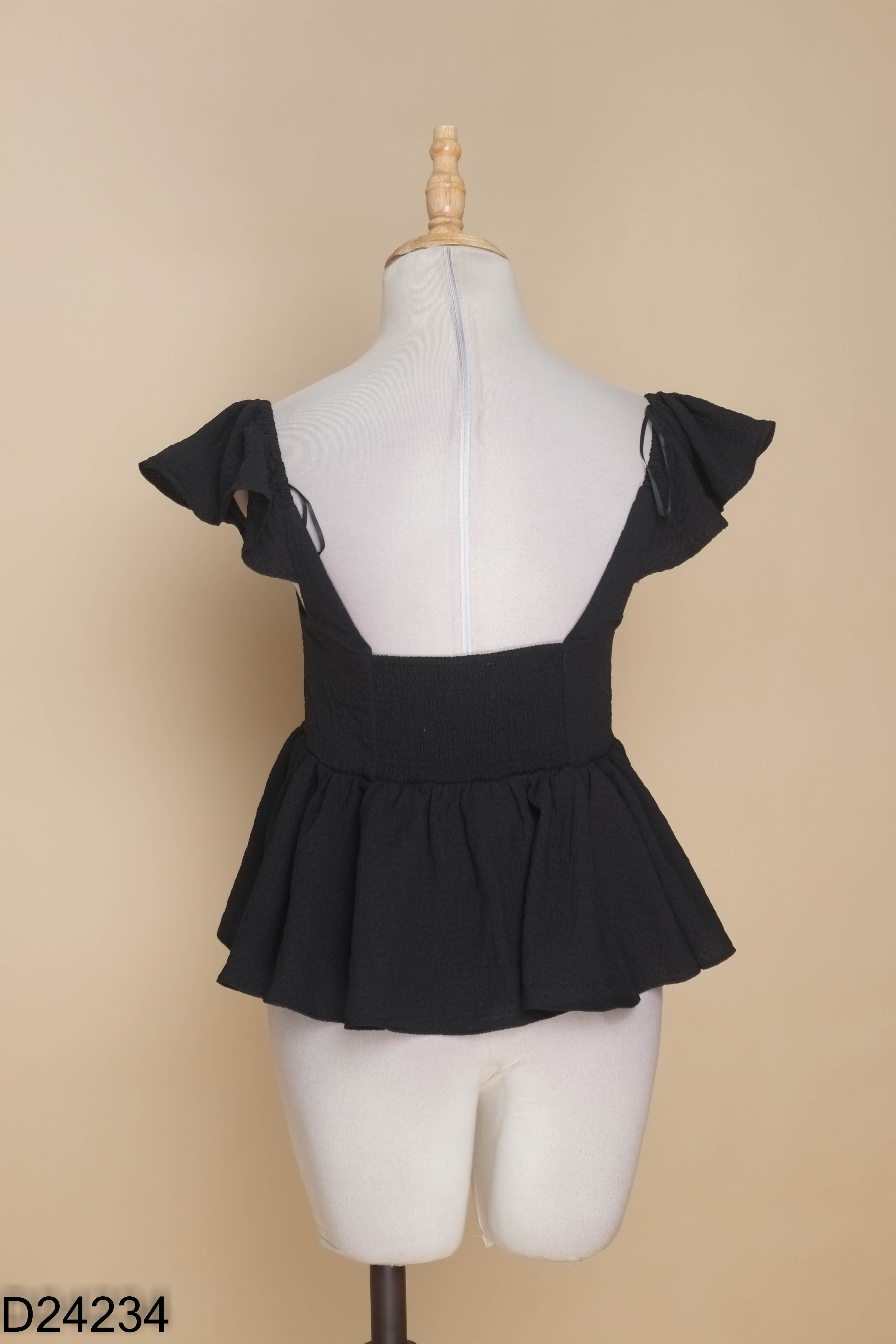 Áo babydoll đen phối kiểu
