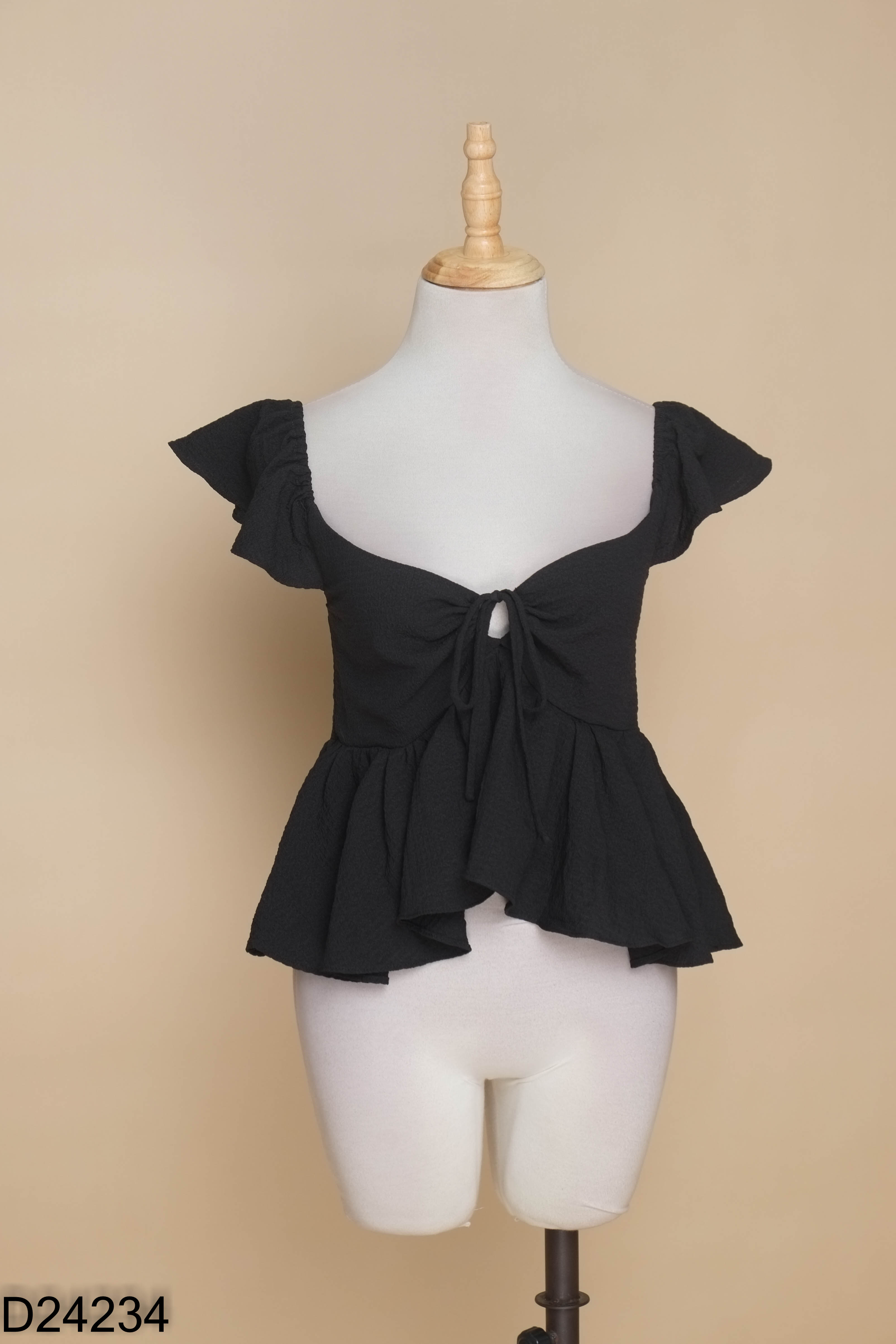 Áo babydoll đen phối kiểu