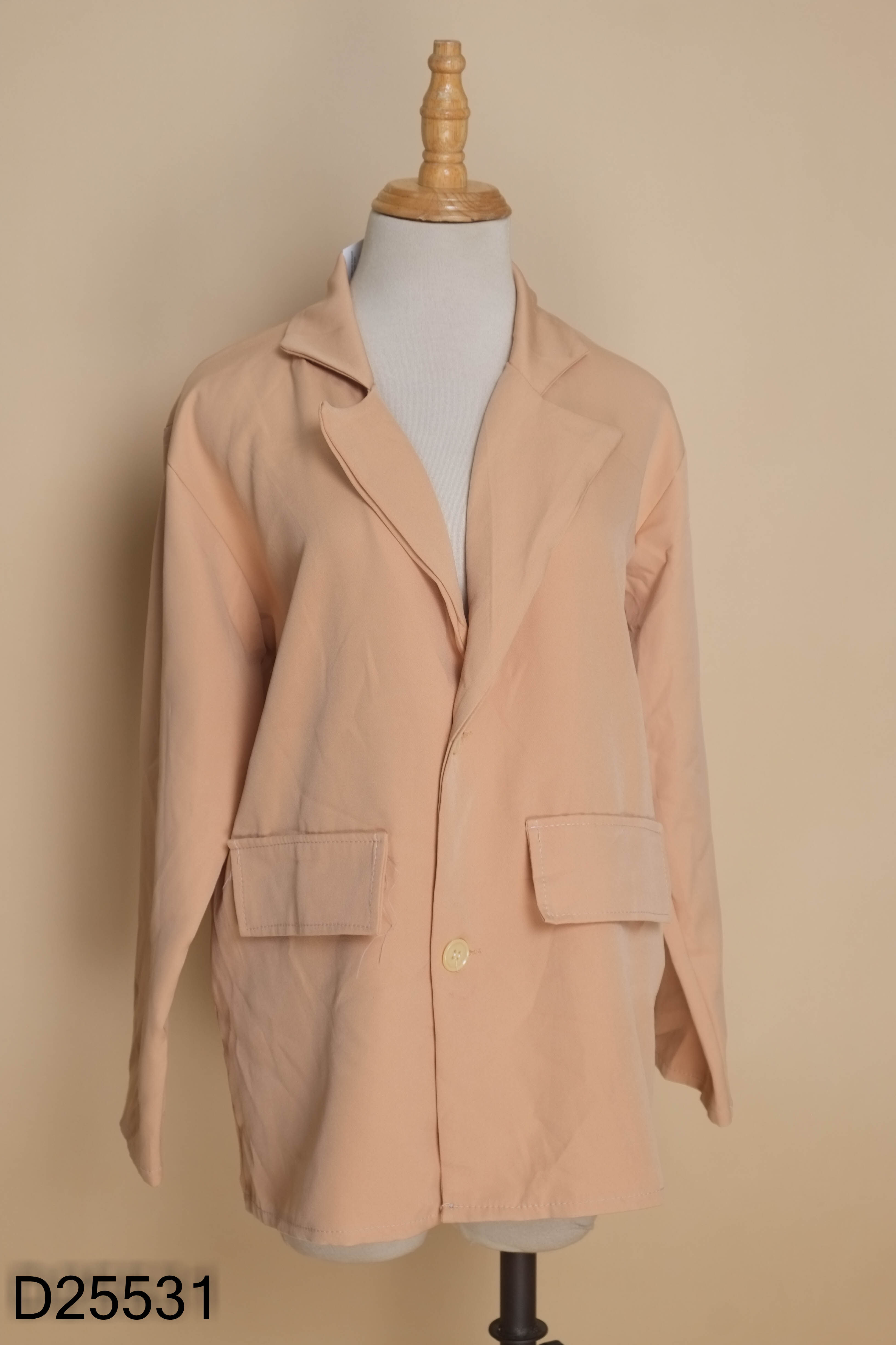 Áo blazer cam sữa trơn