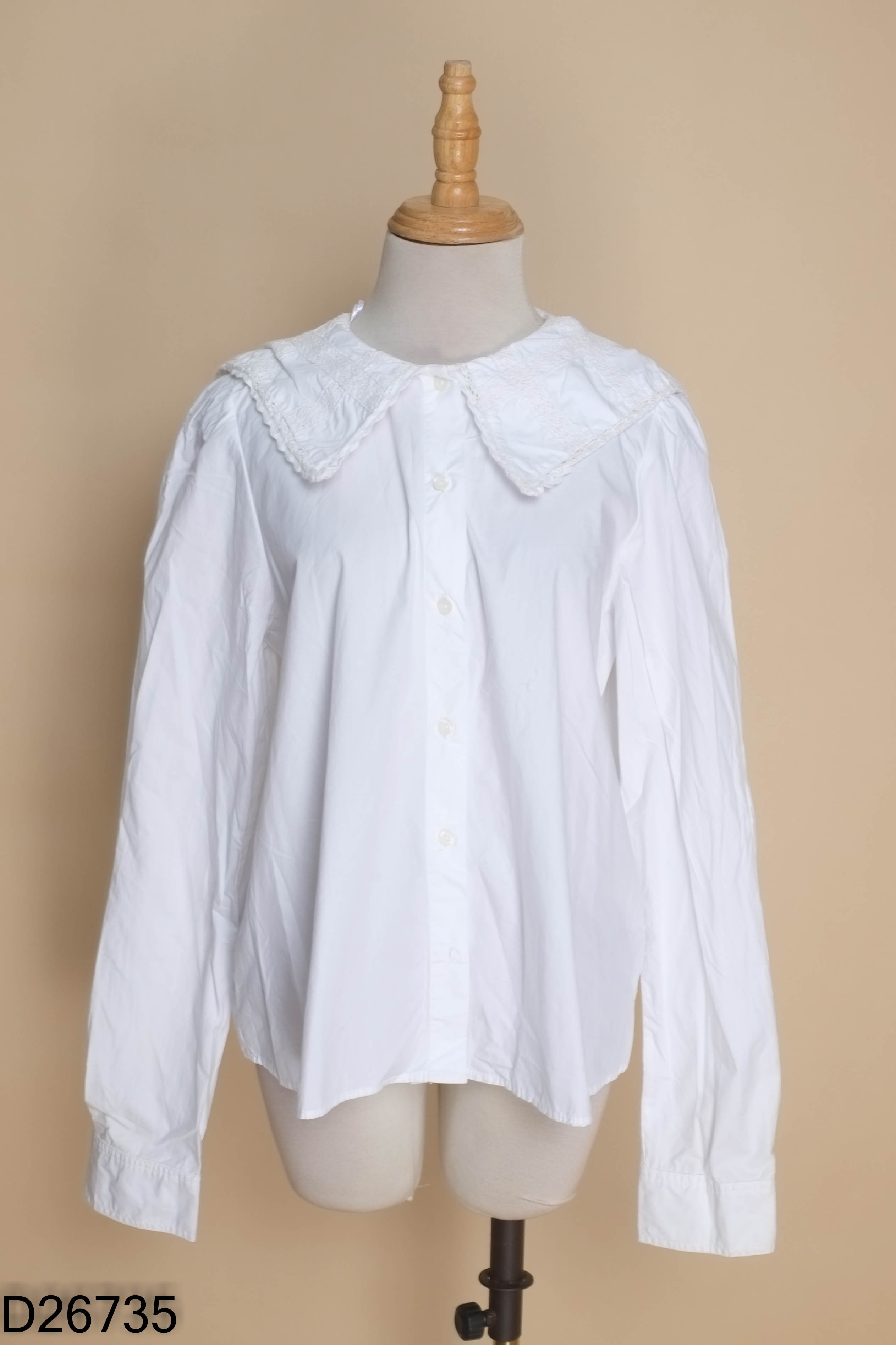 Áo sơ mi trắng ZARA cổ ren