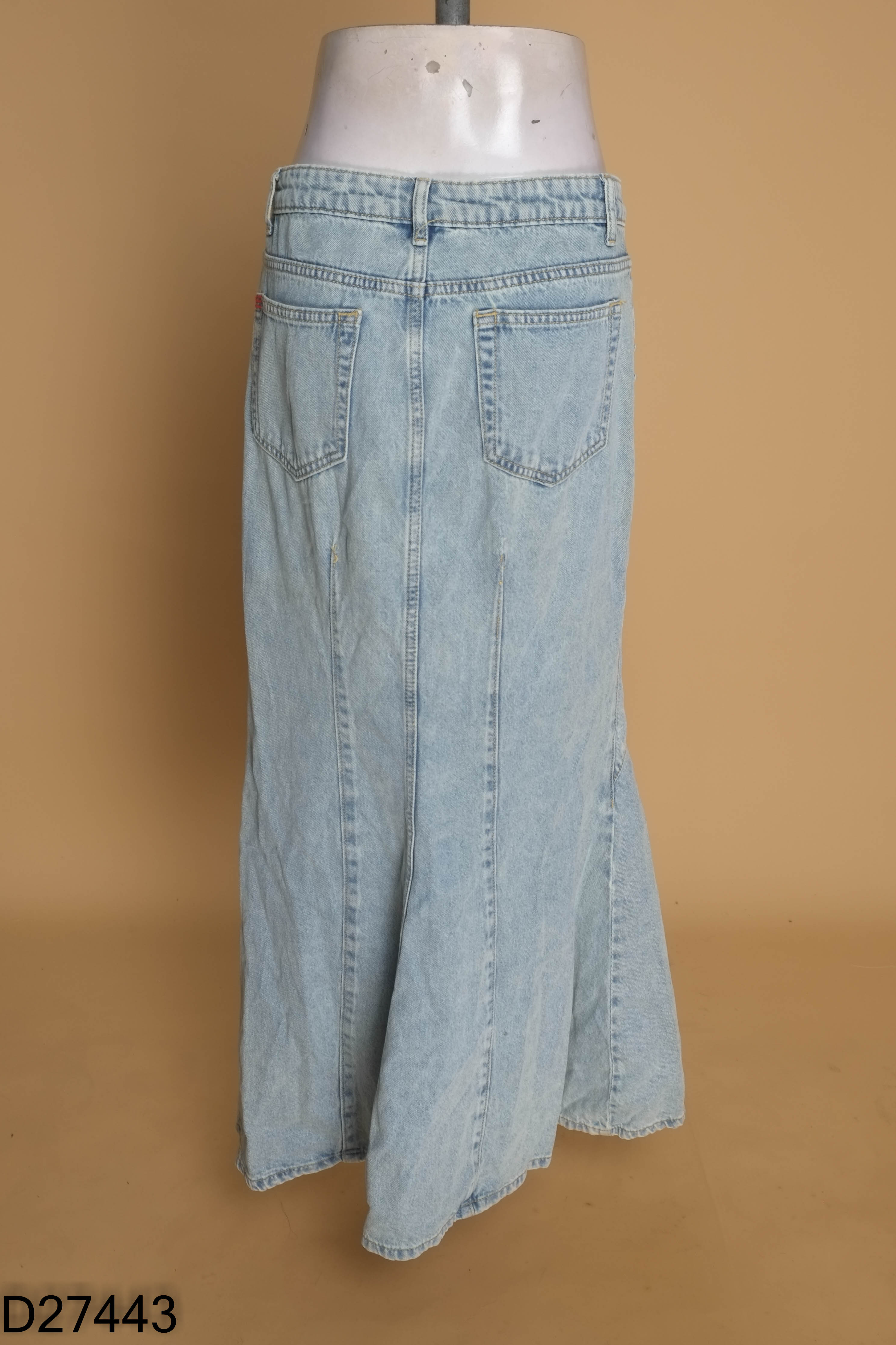 Chân váy jeans xanh BDG dài