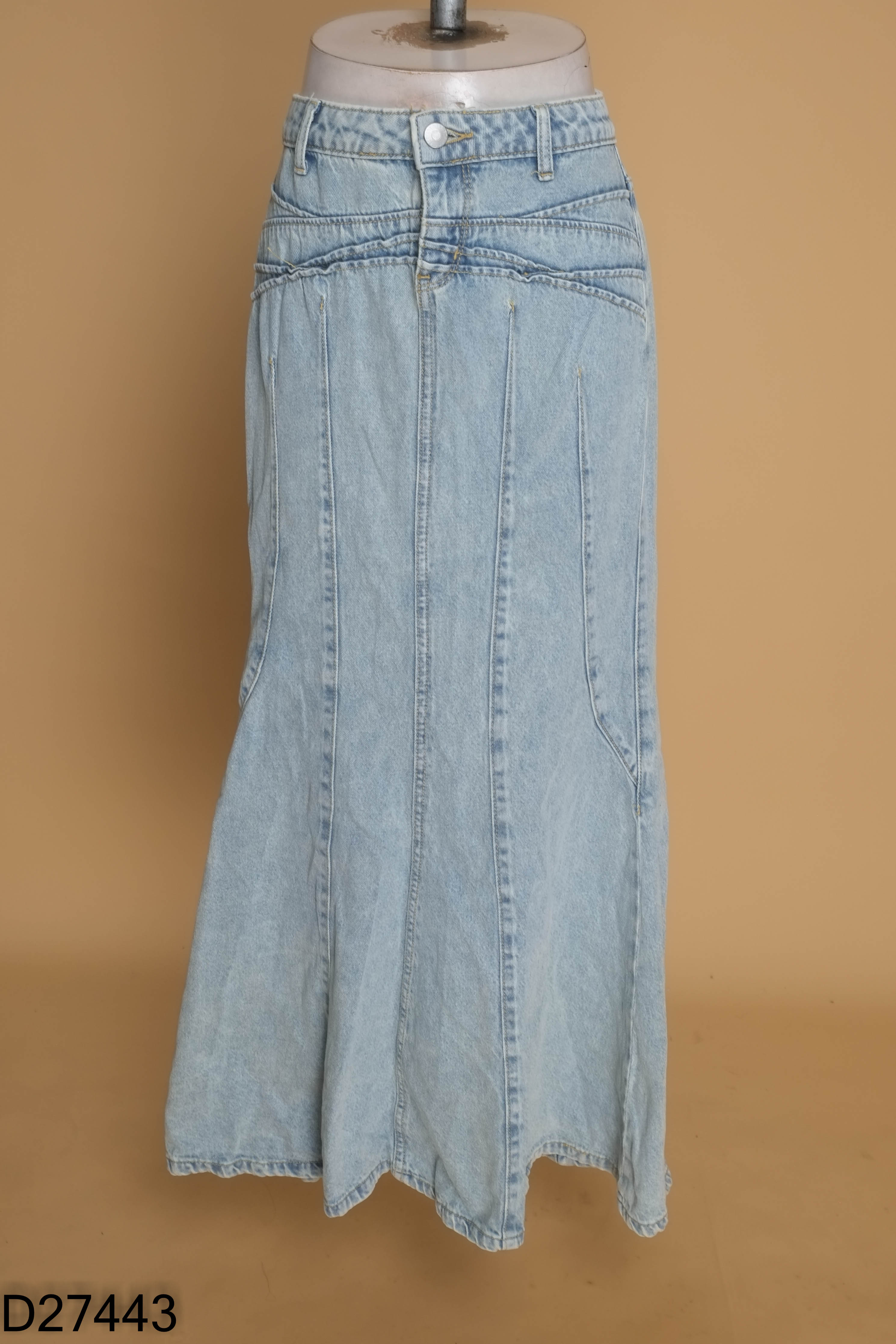 Chân váy jeans xanh BDG dài