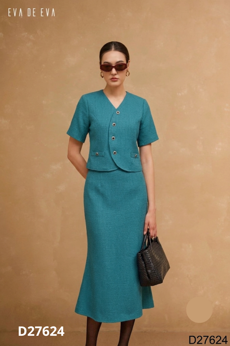 SET áo LEO'S WEARING xanh+ chân váy