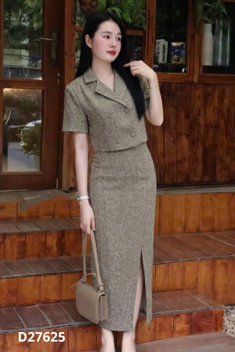 Set dạ nâu+váy