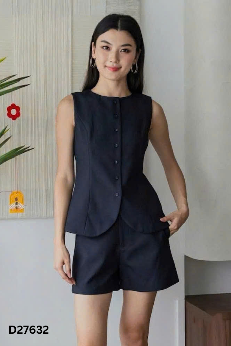 Set Áo gile xanh + Quần short