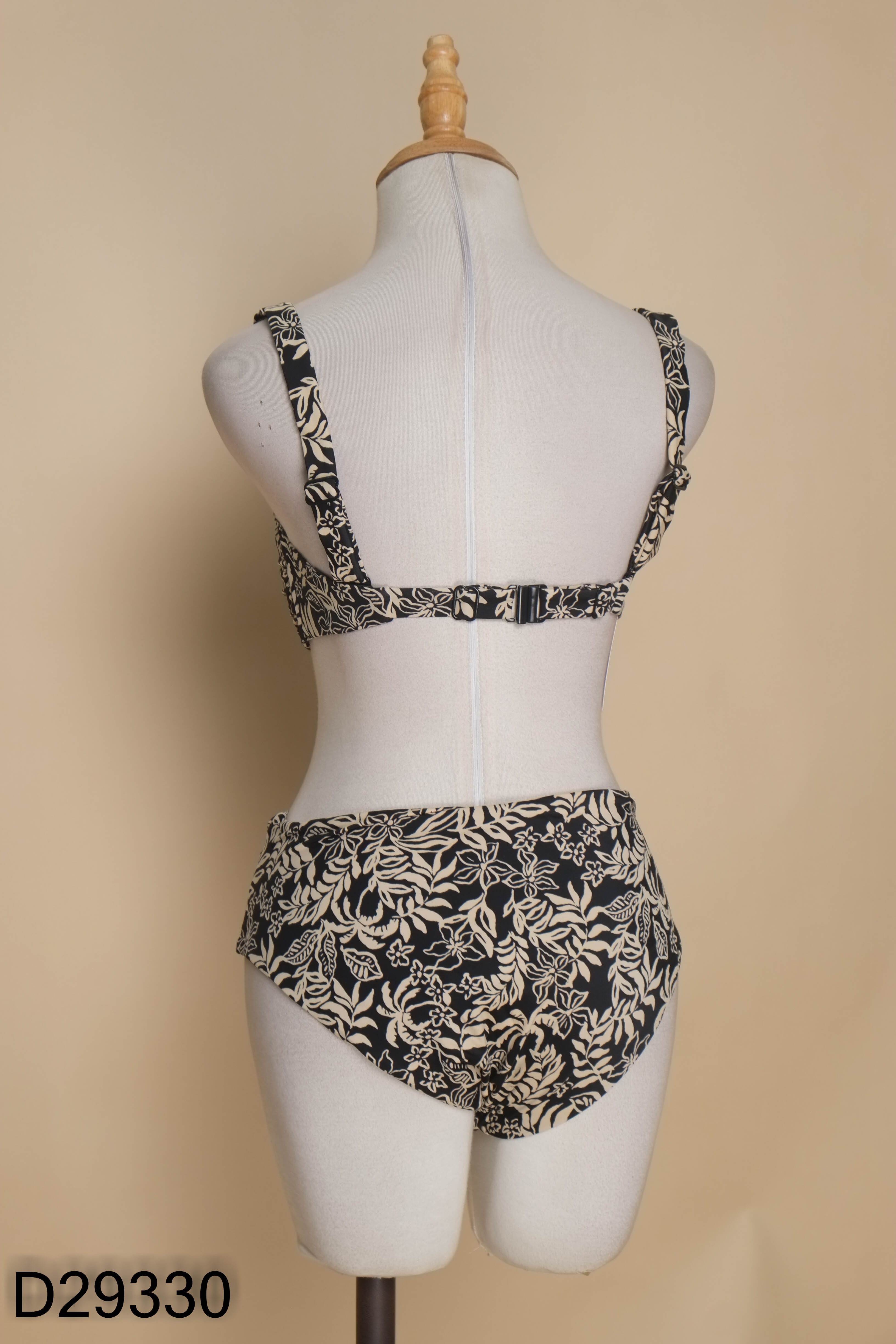 Set Bikini 2 mảnh đen họa tiết nâu