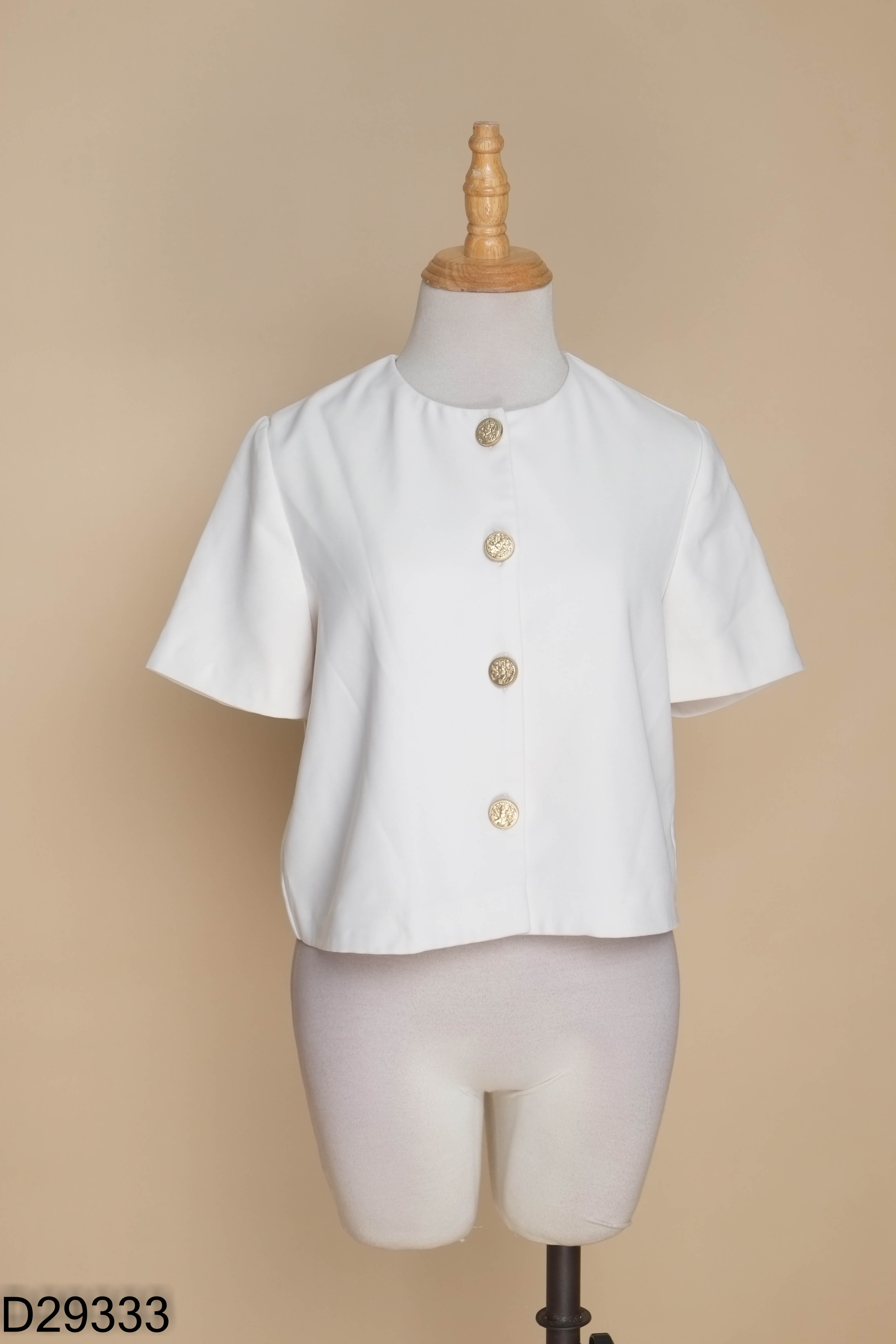 Áo khoác VERO MODA be cổ tròn