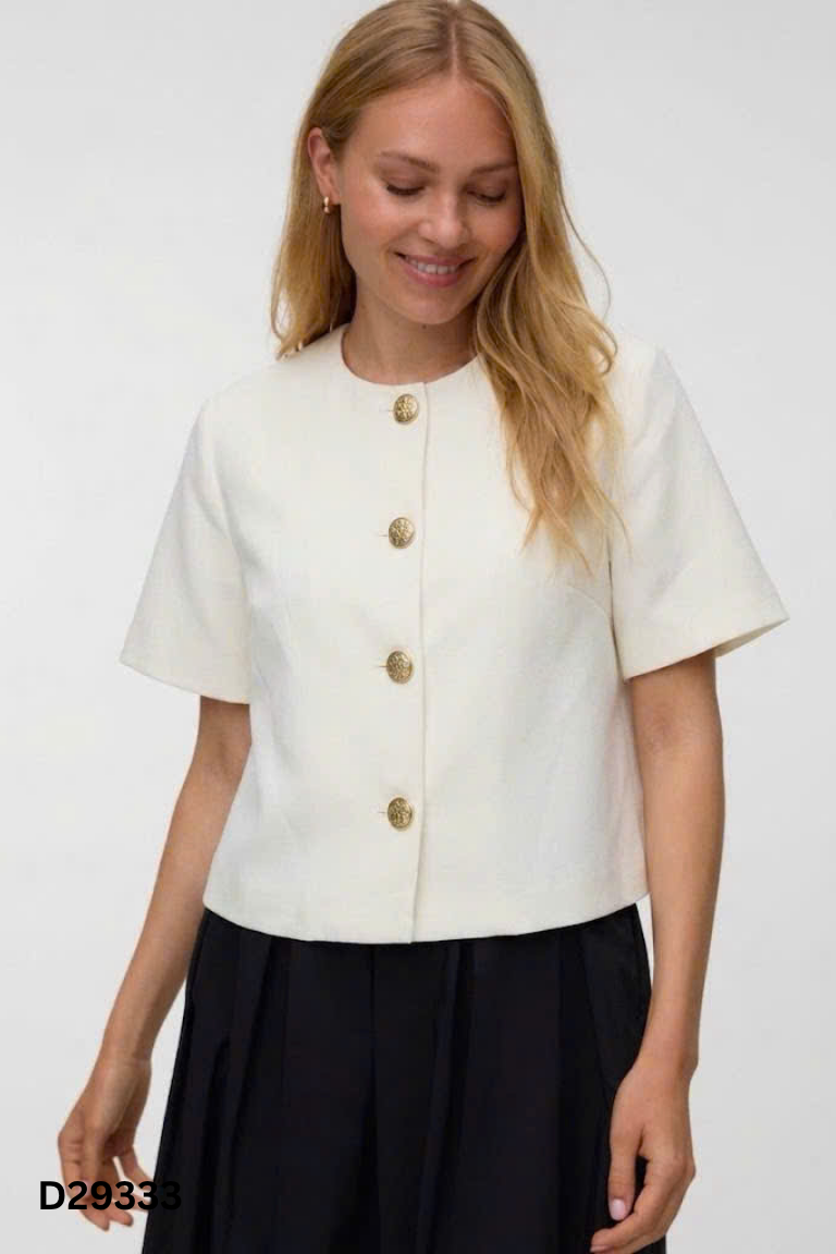 Áo khoác VERO MODA be cổ tròn
