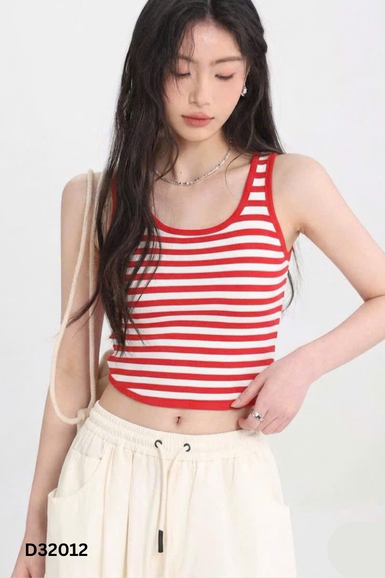 Áo hai dây kẻ sọc đỏ
