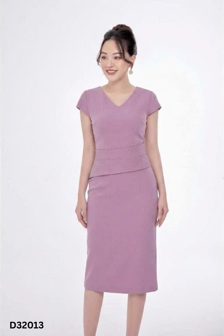 Váy tím HERA DG cổ V