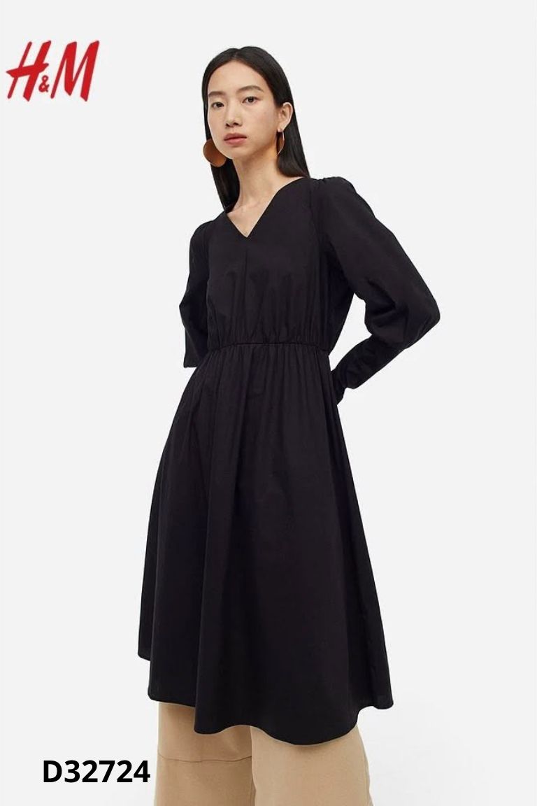 Váy đen H&M tay dài