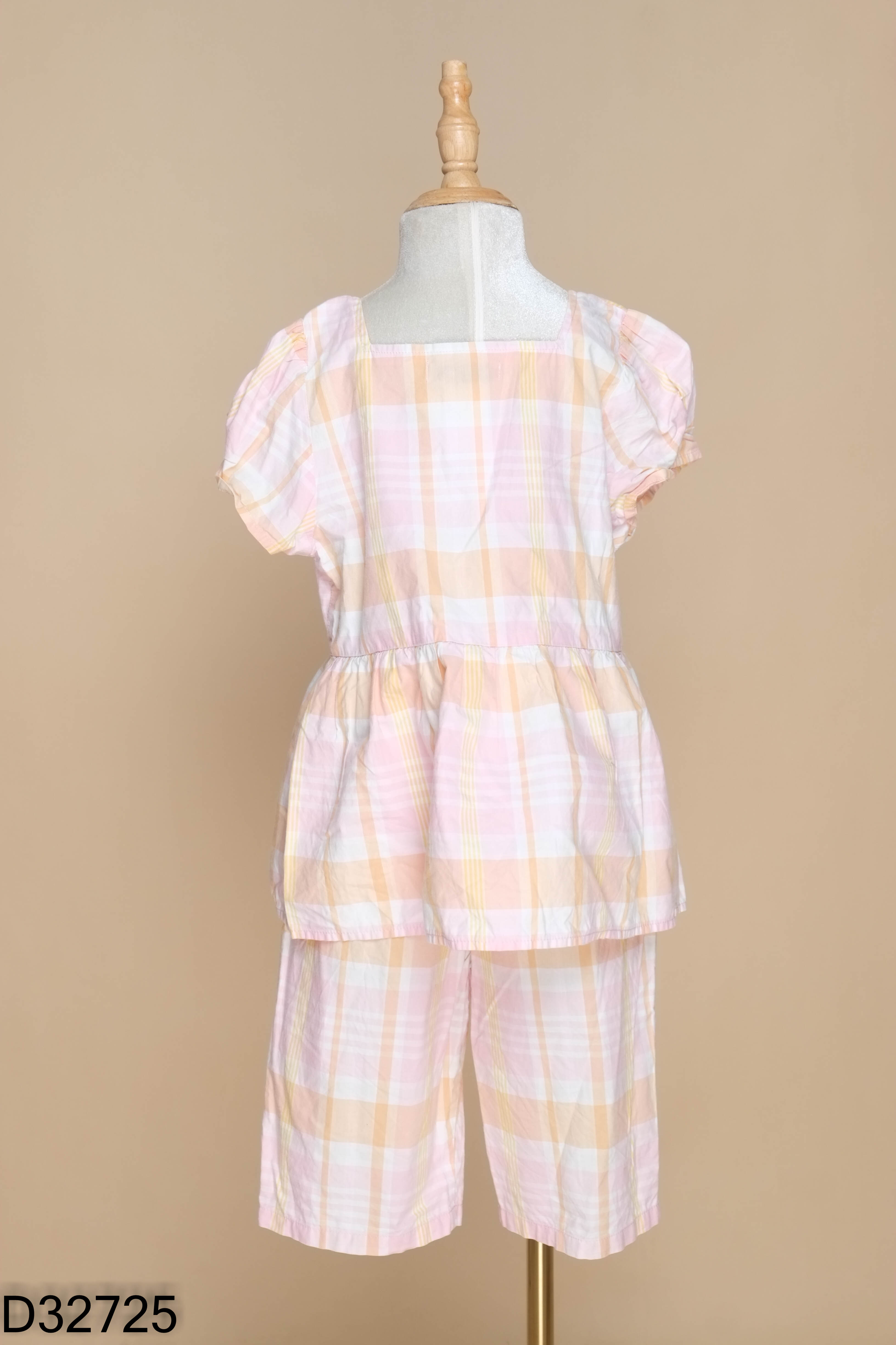 SET áo CANIFA hồng kẻ+ quần KIDS