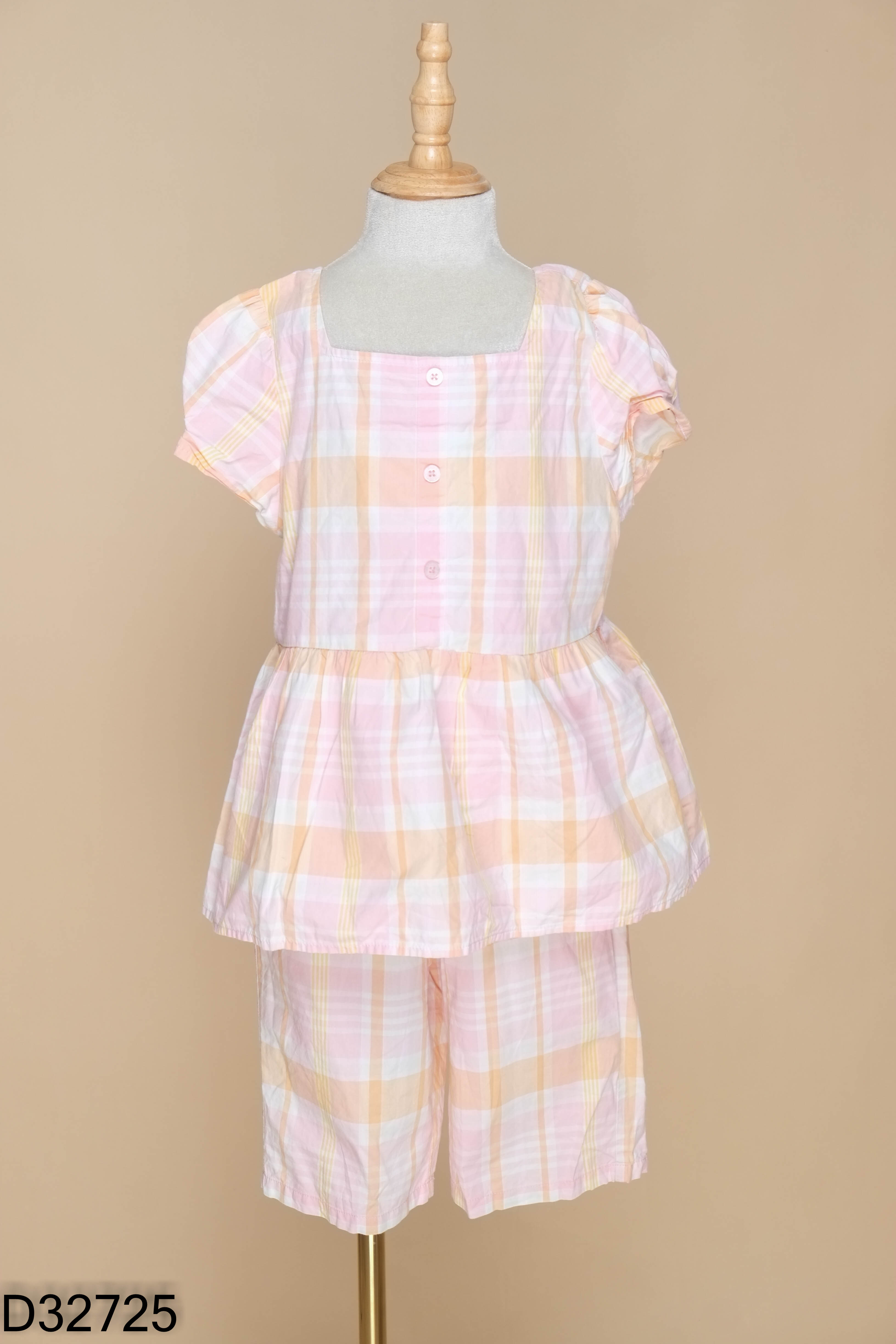 SET áo CANIFA hồng kẻ+ quần KIDS