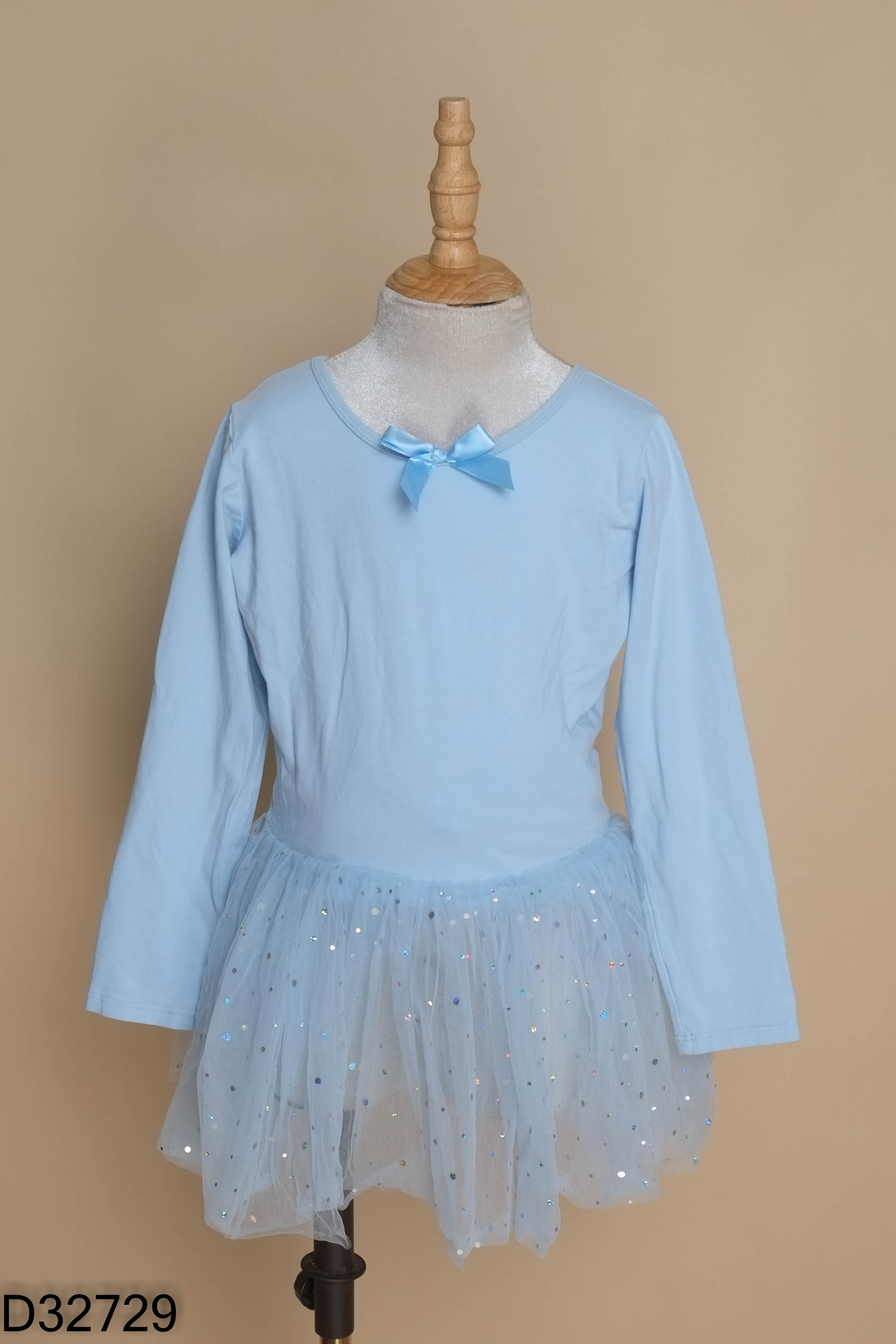 Váy xanh phối lưới KIDS