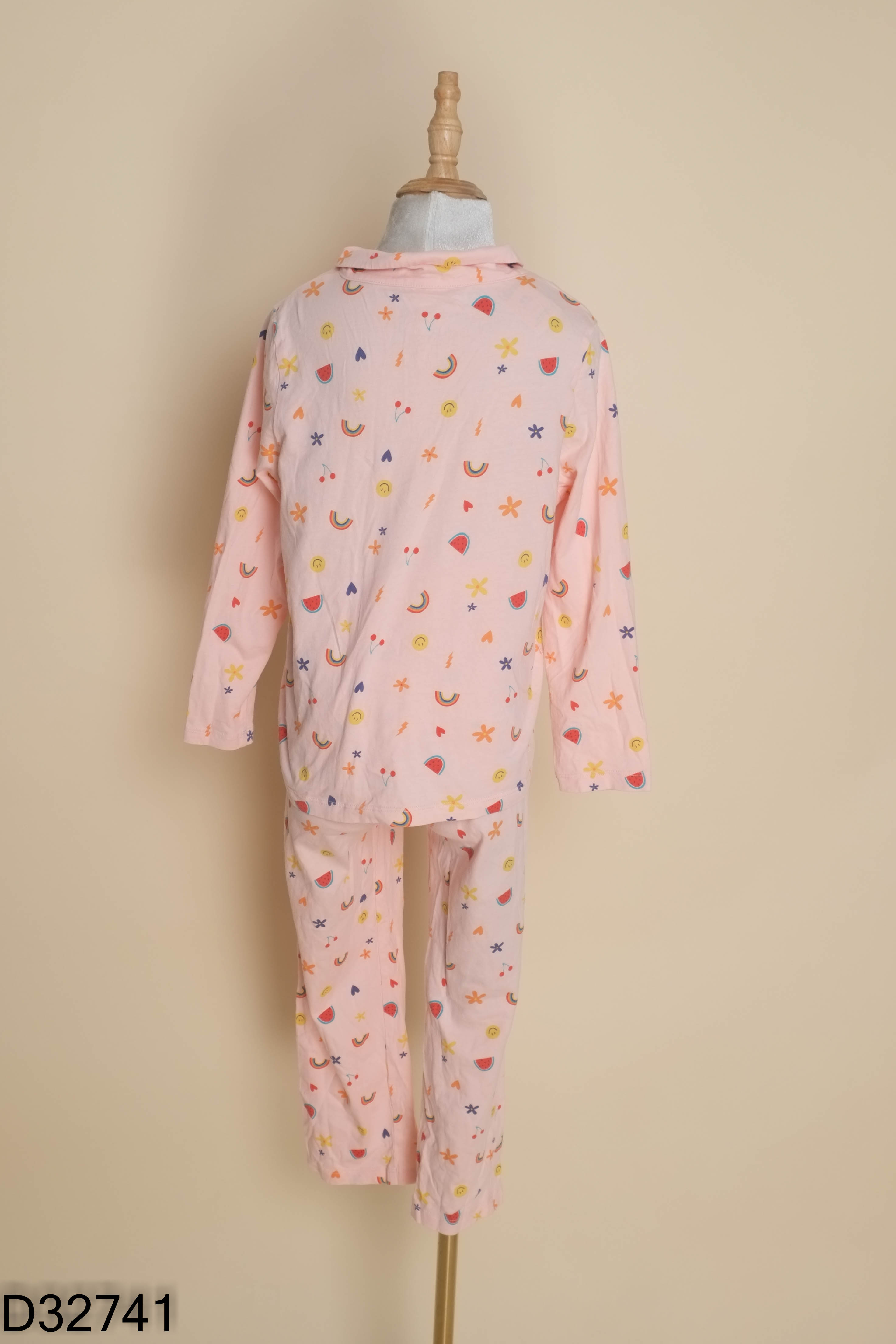 Set CANIFA áo +quần dàì hồng họa tiết KIDS