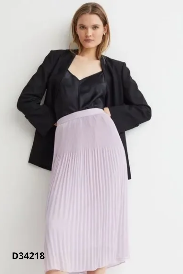Chân váy ghi bạc H&M xếp ly nhỏ