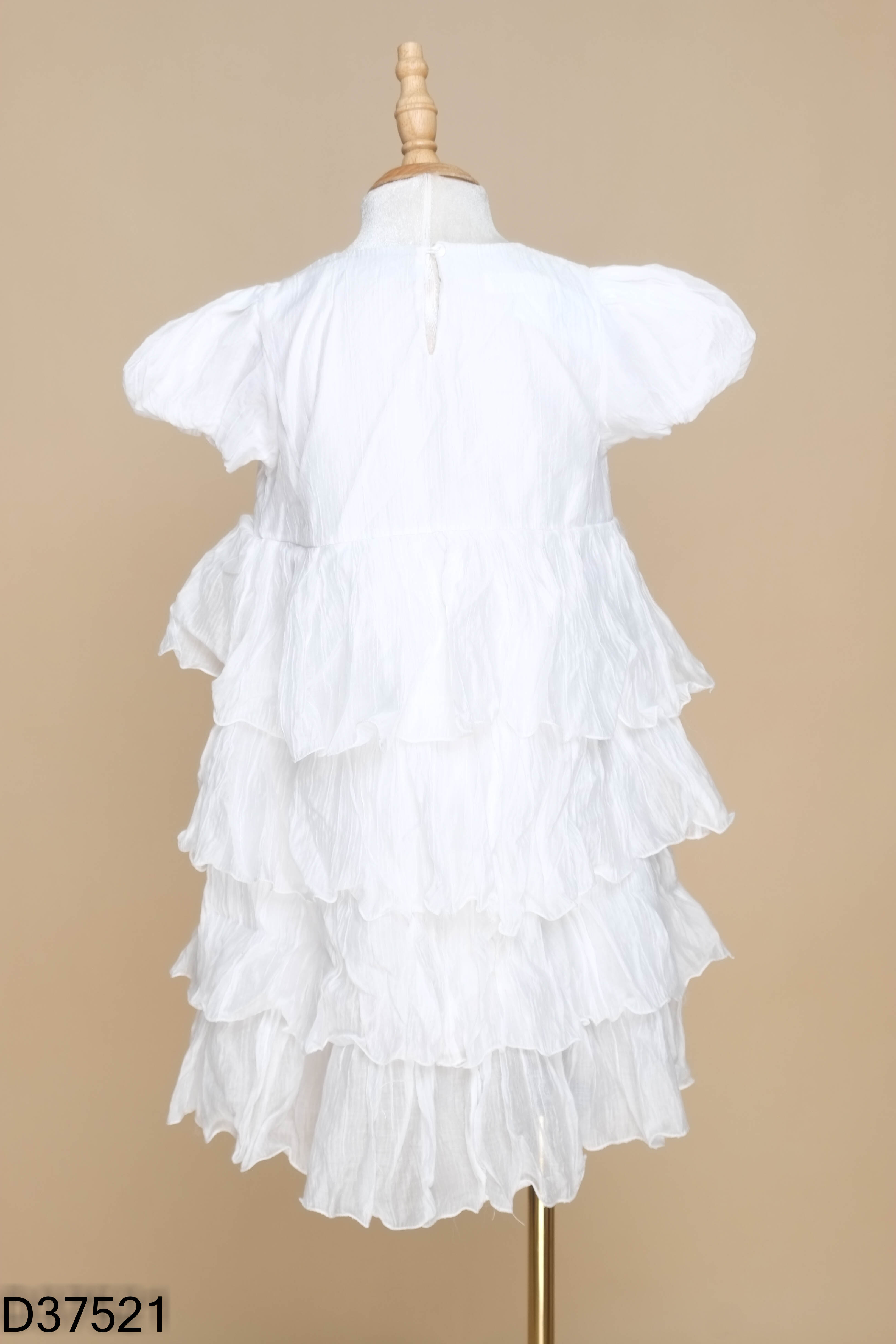 Váy babydoll trắng phối tầng KIDS