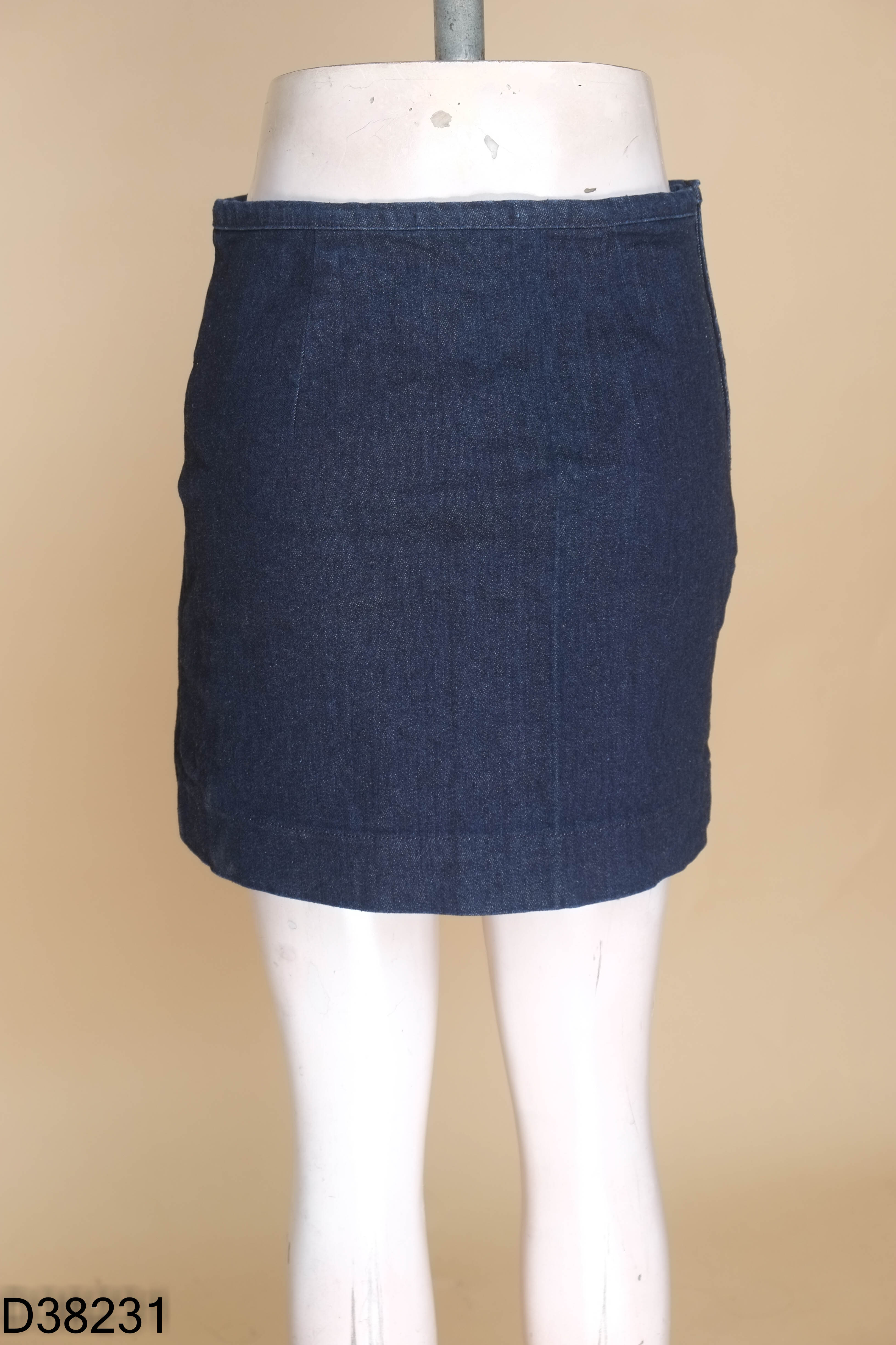Chân váy jeans LIBE xanh đan dây