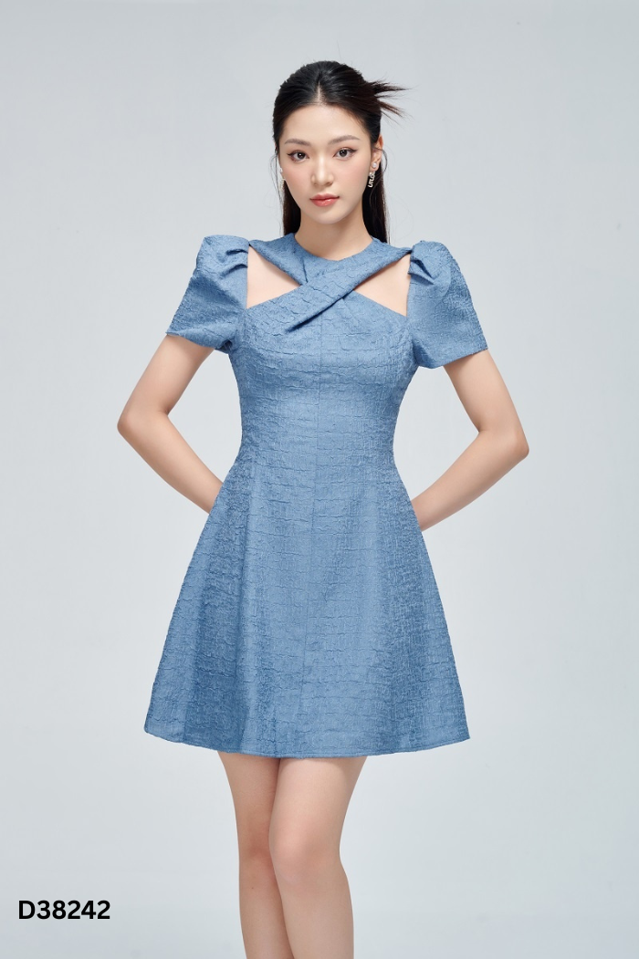 Váy xanh JM DESIGN xoắn ngực