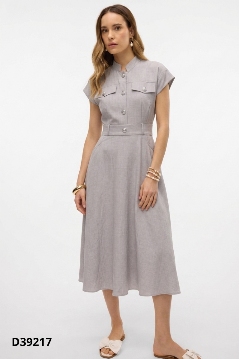 Váy xám VERO MODA cúc bạc