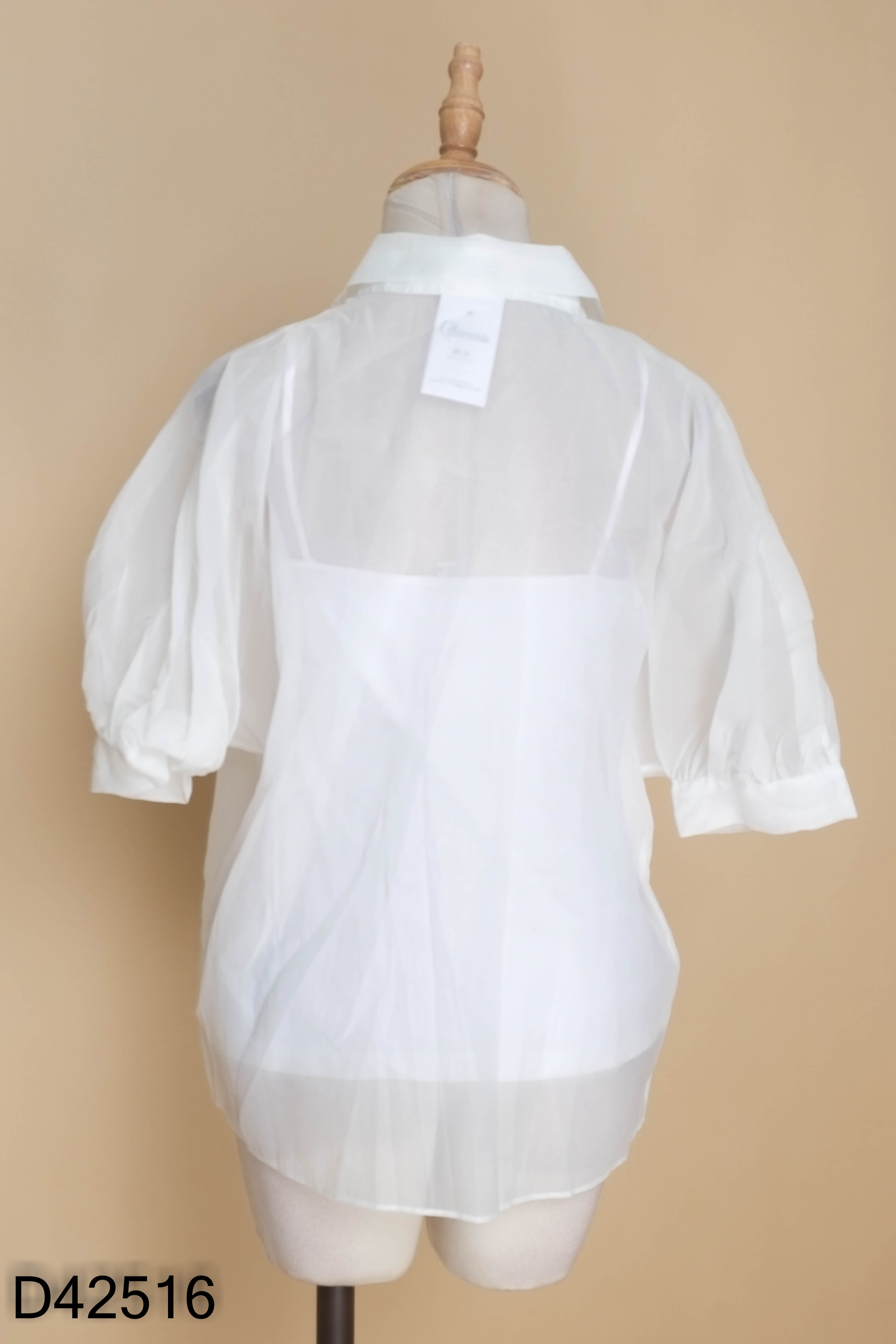 Set Áo sơ mi voan trắng ELISE + Áo hai dây trong